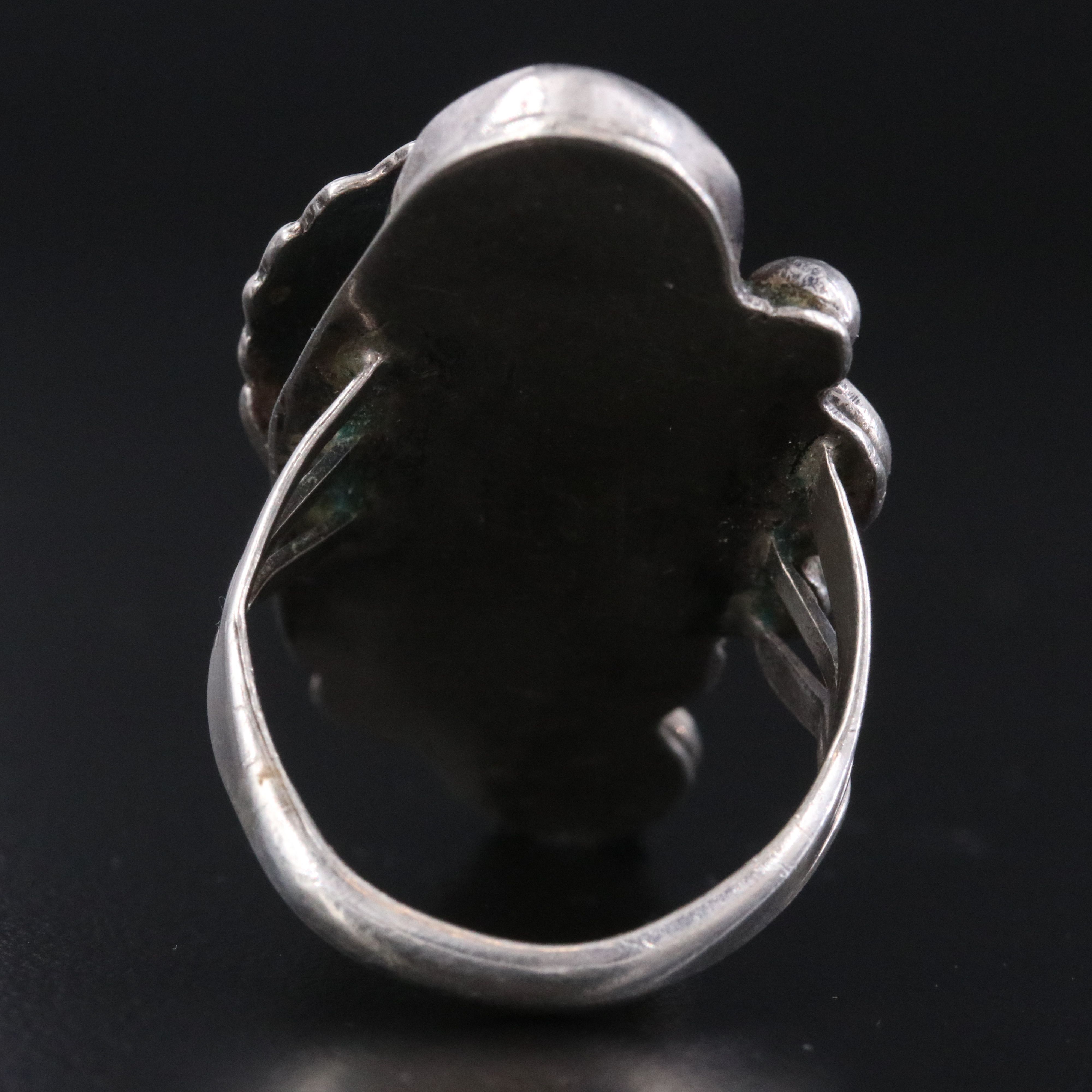 Southwestern Sterling Turquoise Pointer Ring