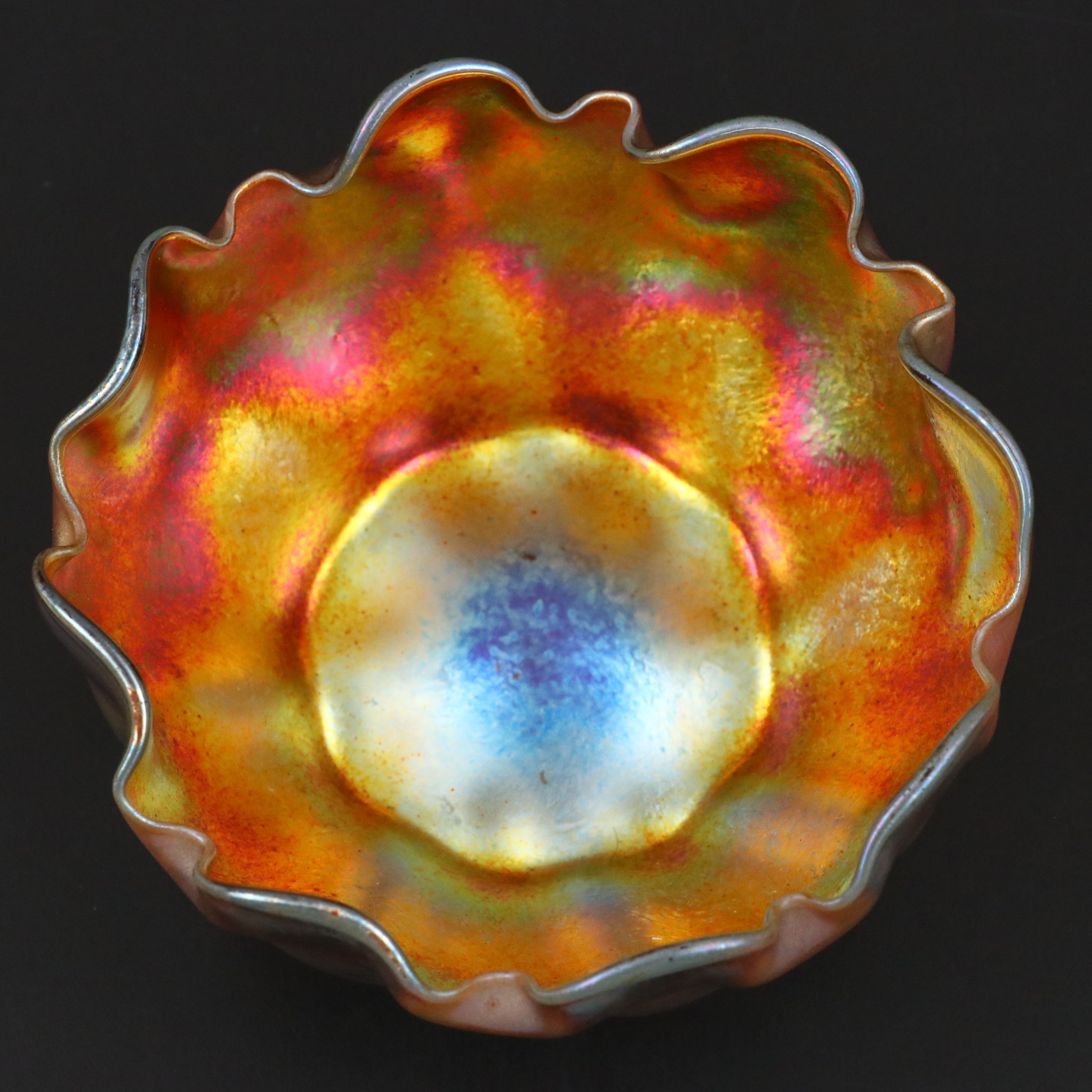 Louis Comfort Tiffany Favrile Art Glass Bowl and Underplate, Early 20th Century