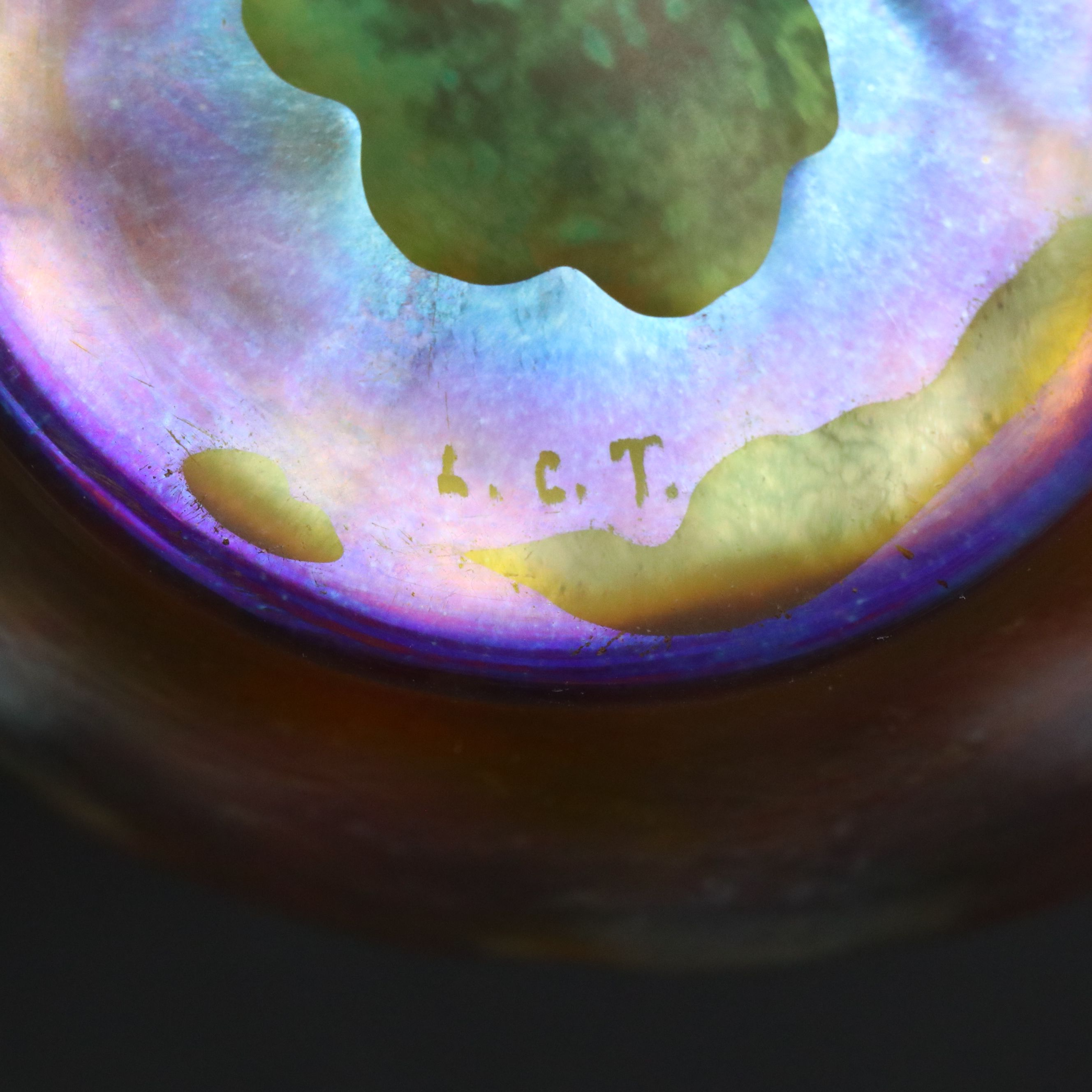 Louis Comfort Tiffany Favrile Art Glass Bowl and Underplate, Early 20th Century
