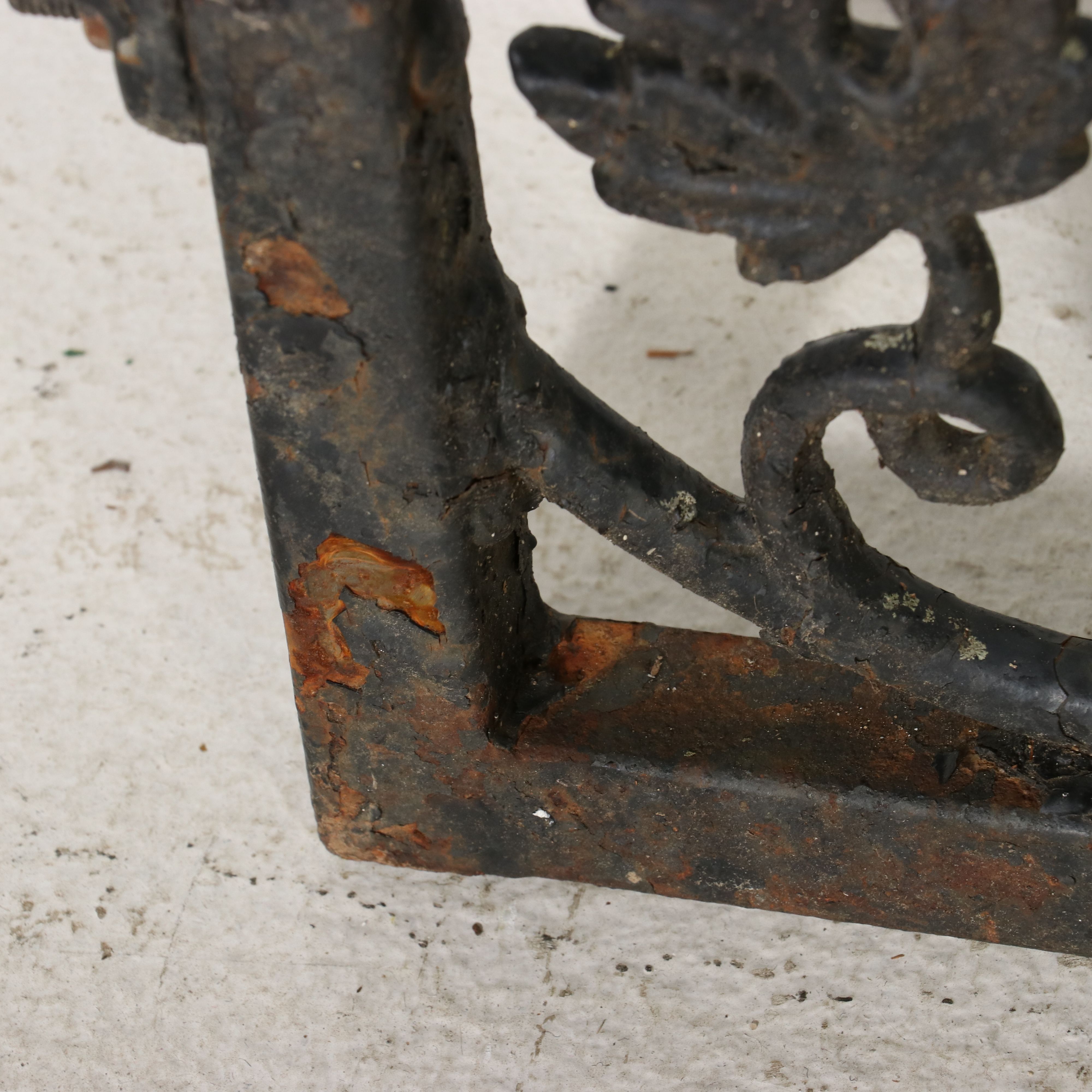 Victorian Style Scrolled Wrought Iron Garden Gate with Grape Vine Motif