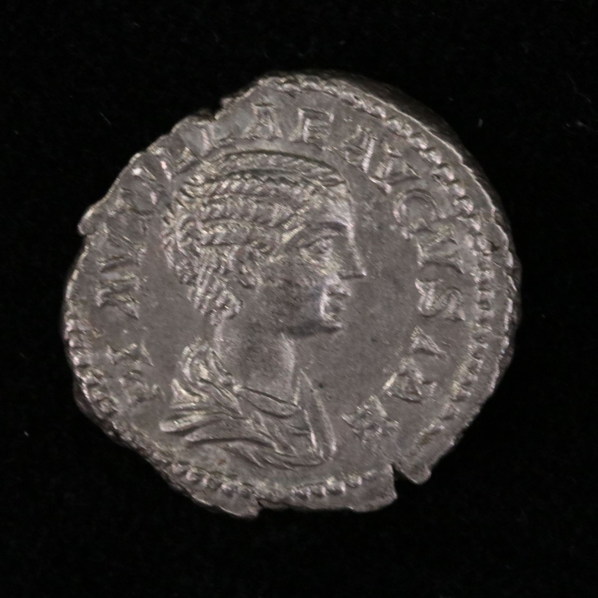 Ancient Roman Imperial AR Denarius Coin of Plautilla, ca. 202 A.D.