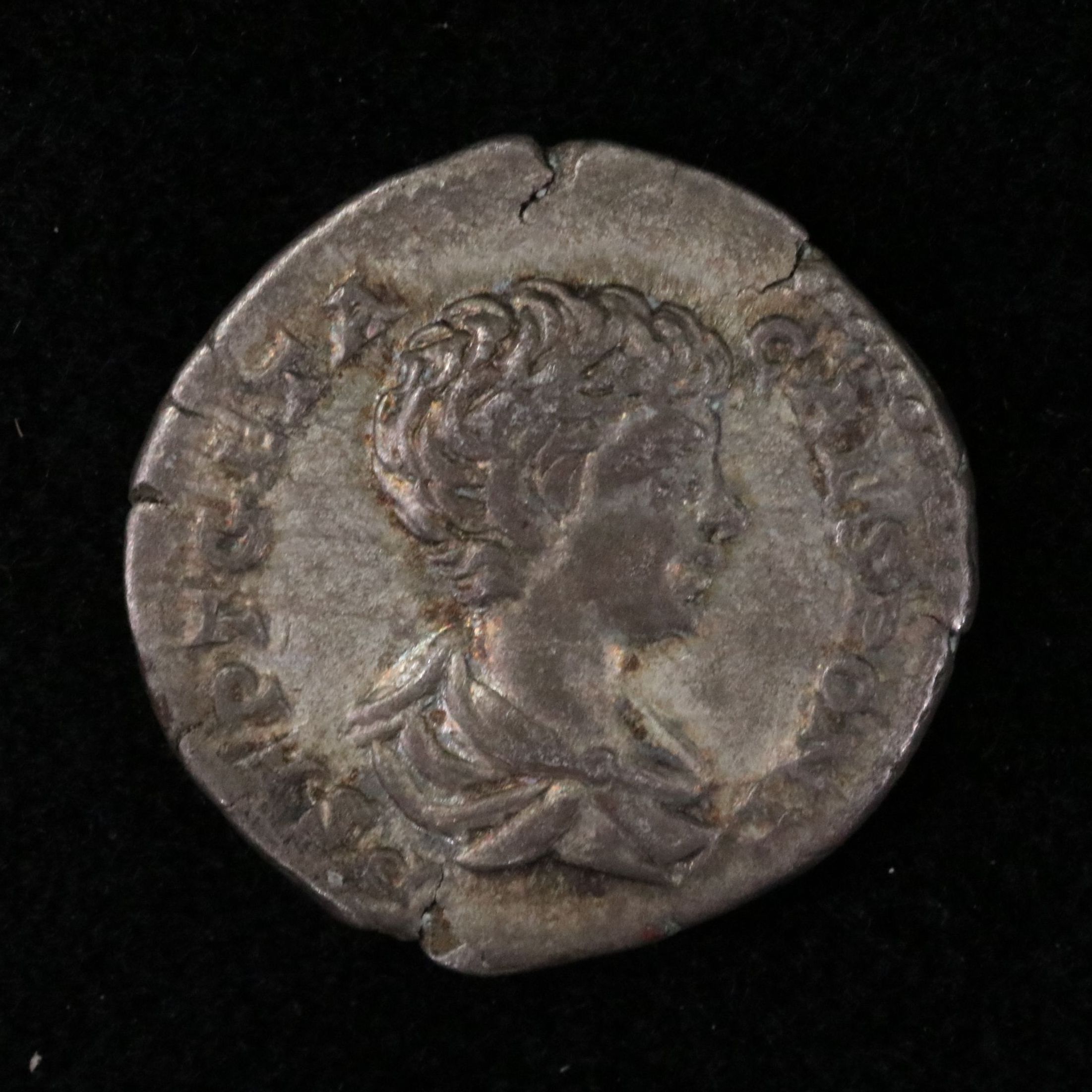 Ancient Roman Imperial AR Denarius Coin of Geta, ca. 201 A.D.