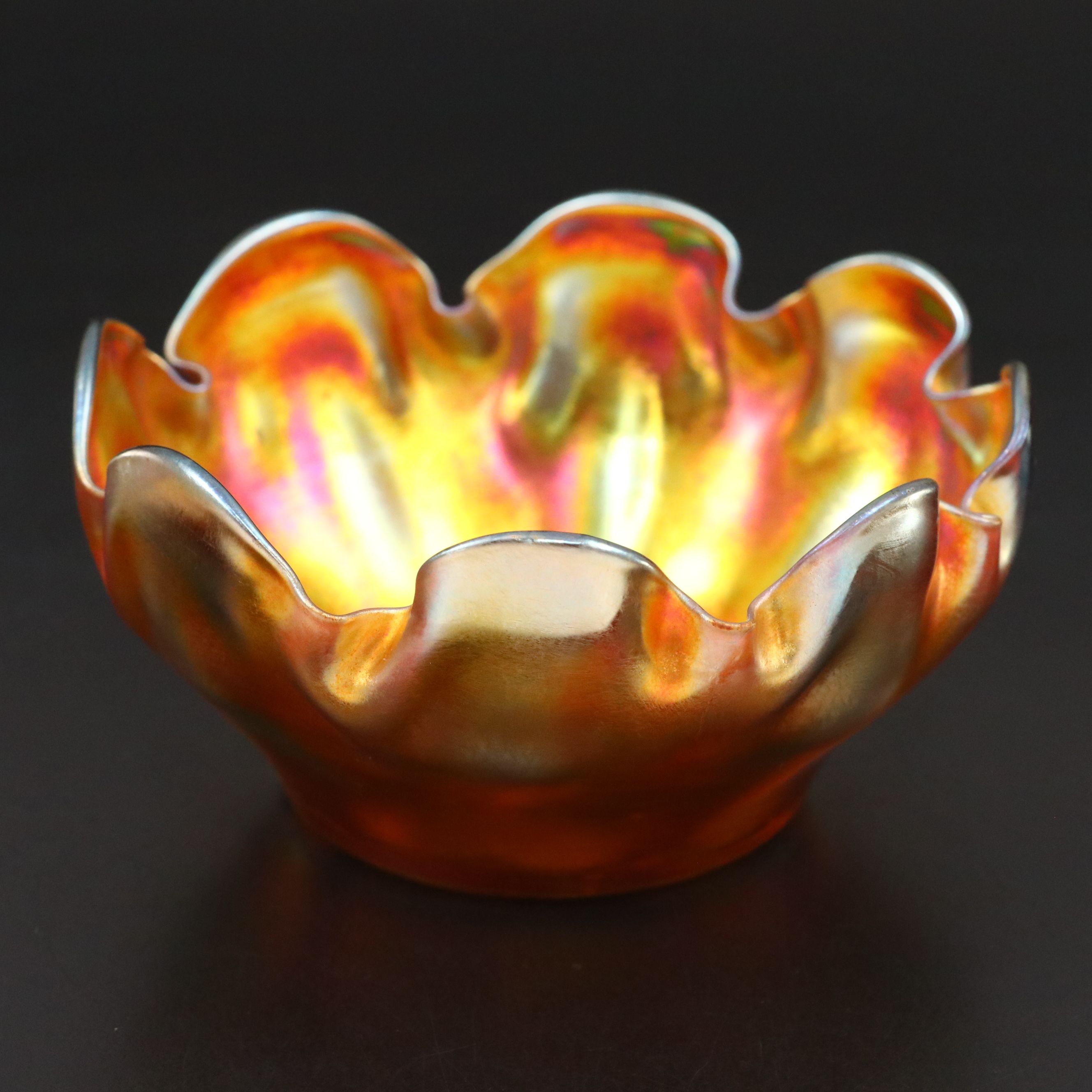 Louis Comfort Tiffany Favrile Art Glass Finger Bowls and Underplates
