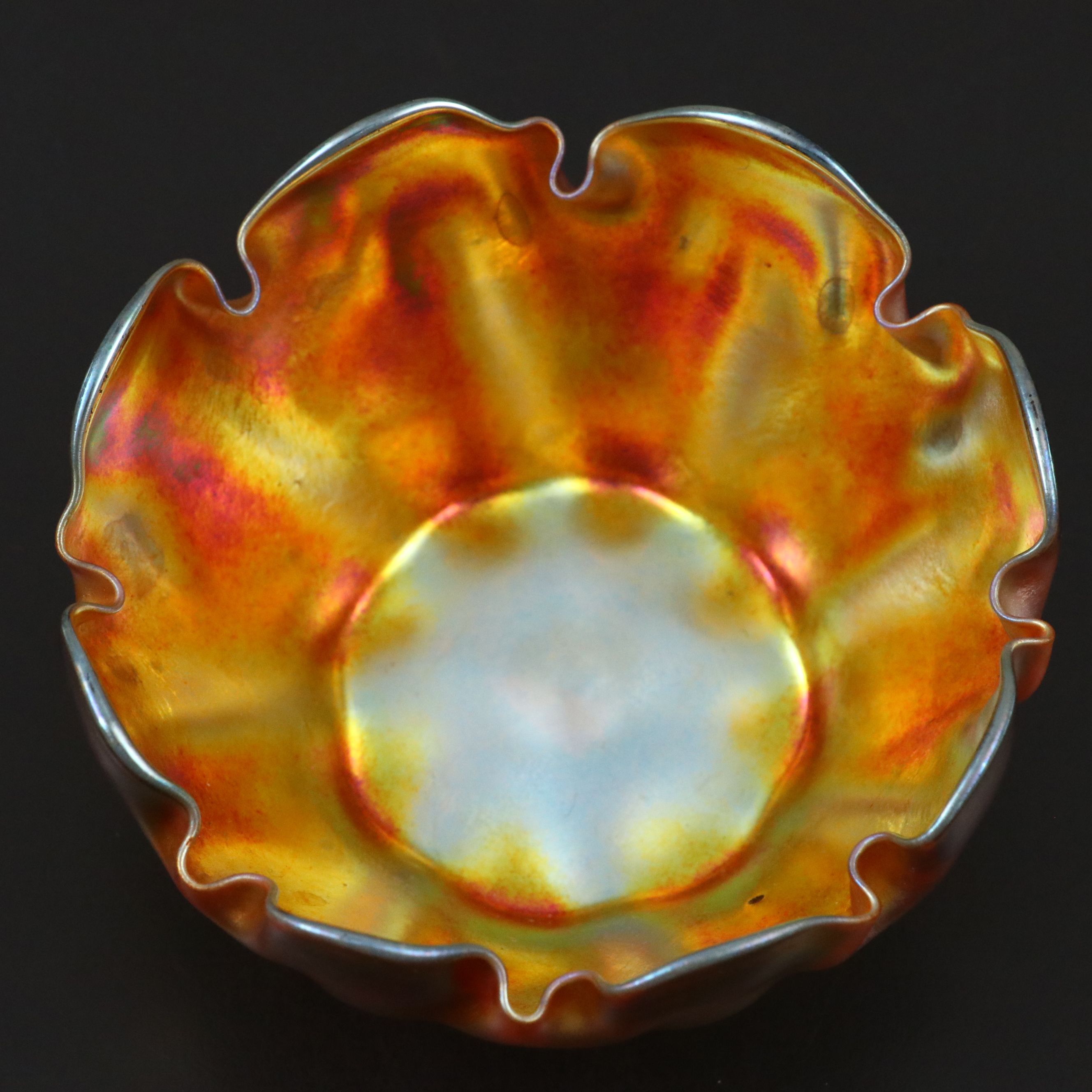 Louis Comfort Tiffany Favrile Art Glass Finger Bowls and Underplates