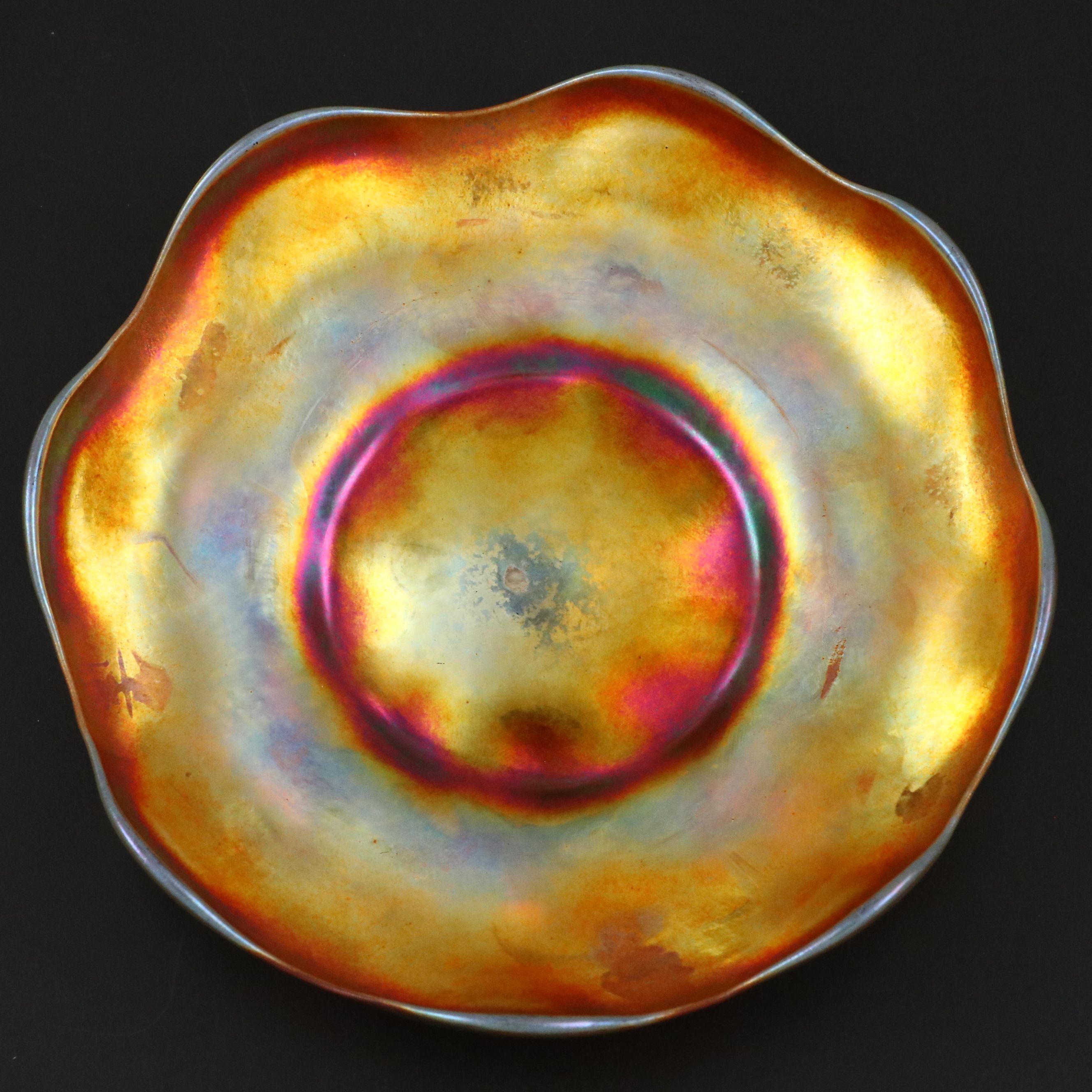 Louis Comfort Tiffany Favrile Art Glass Finger Bowls and Underplates