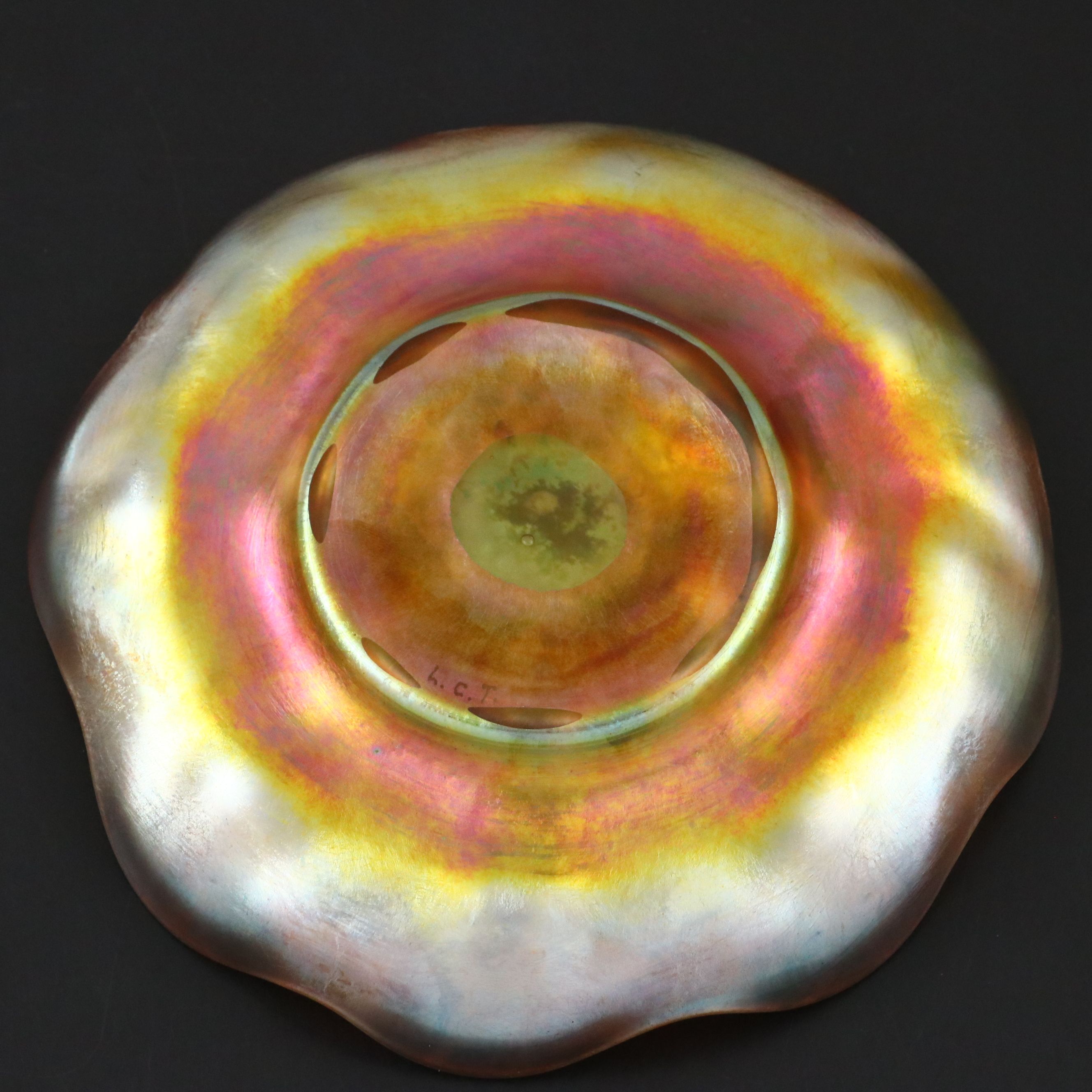 Louis Comfort Tiffany Favrile Art Glass Finger Bowls and Underplates