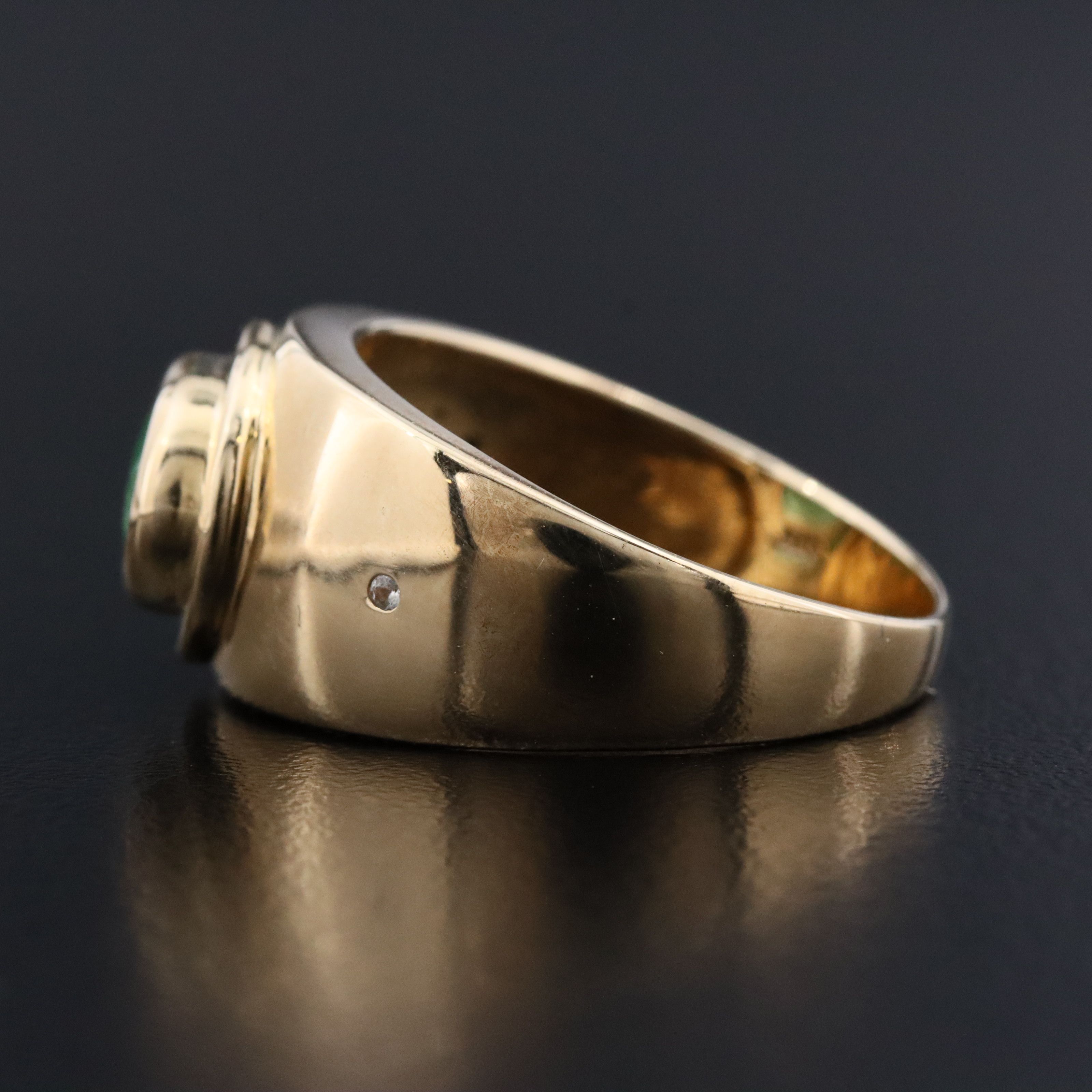 9K Emerald East-West Ring with Zircon Accents