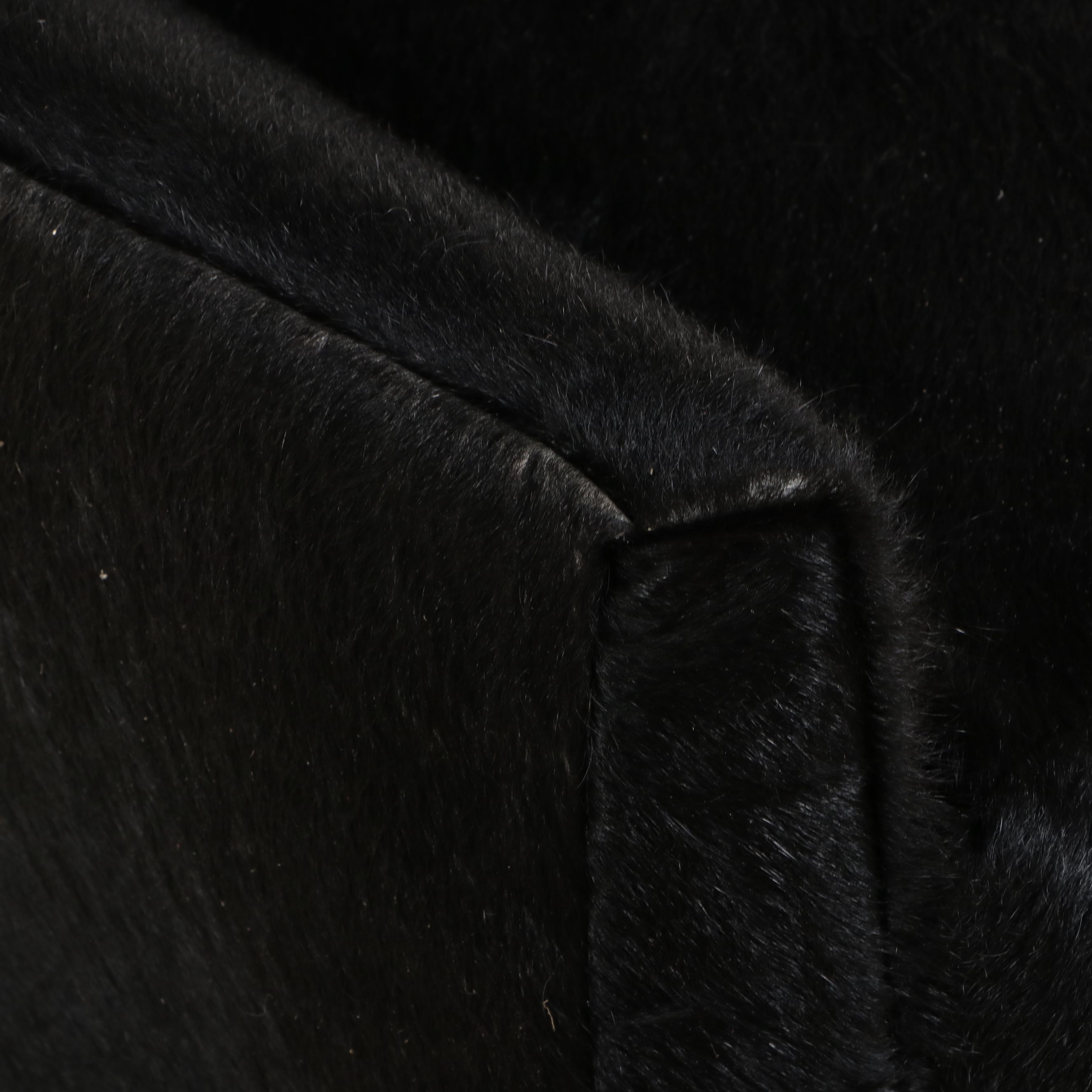 Verellen Belgian Modern Style Black Hair-on-Hide Club Chair, 21st Century