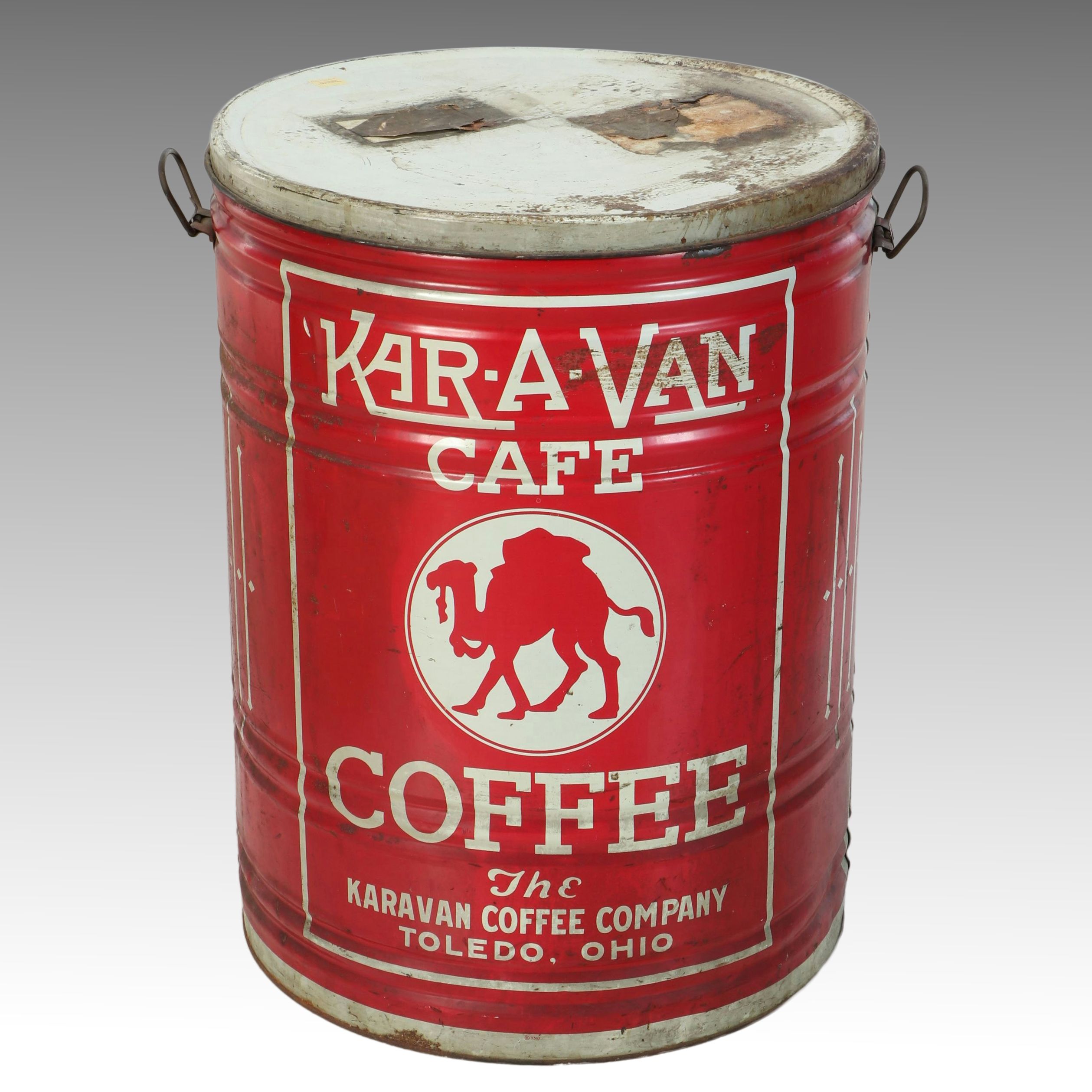 Kar-A-Van Cafe Coffee Vintage Metal Storage Container