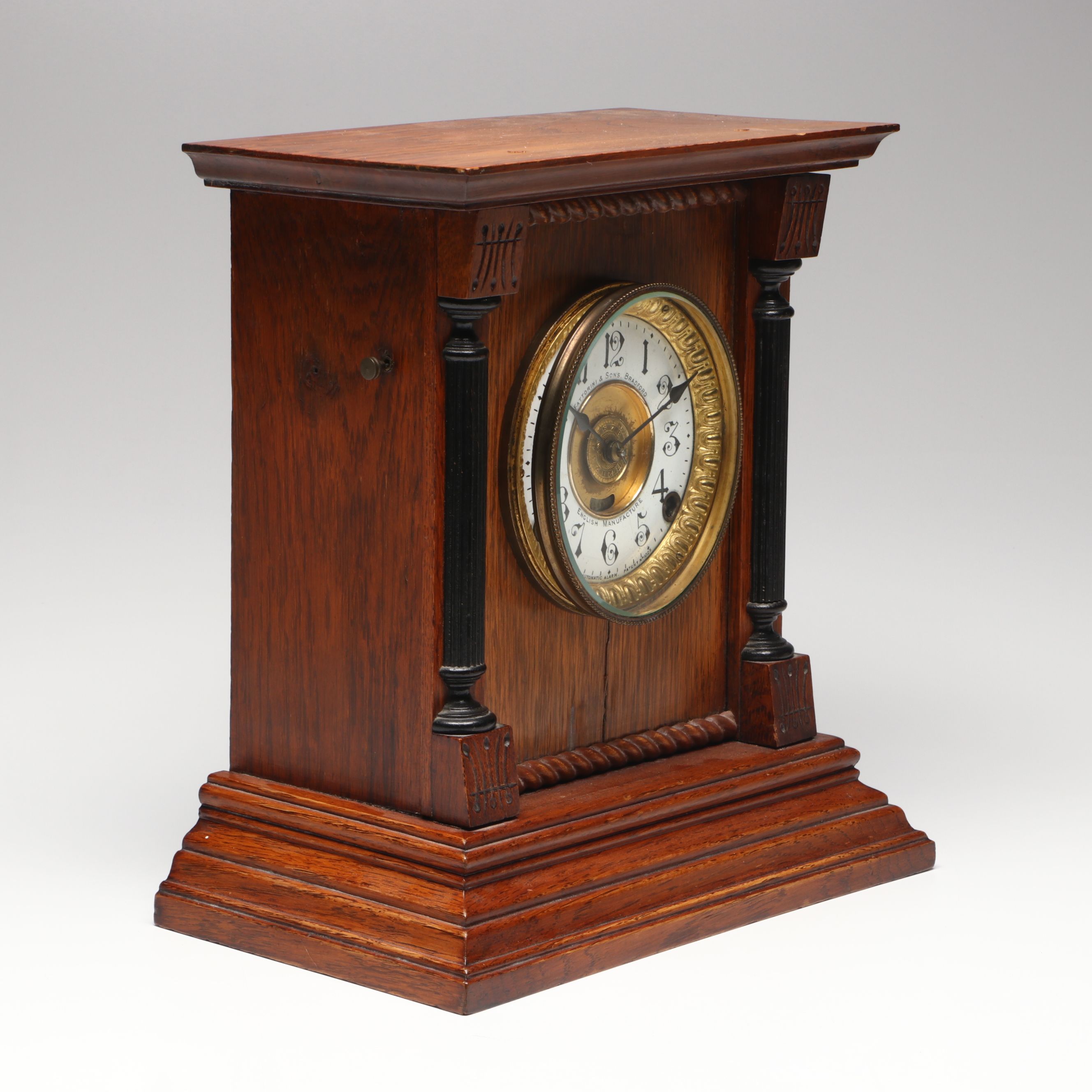 Fattorini & Sons English Wooden Mantel Clock