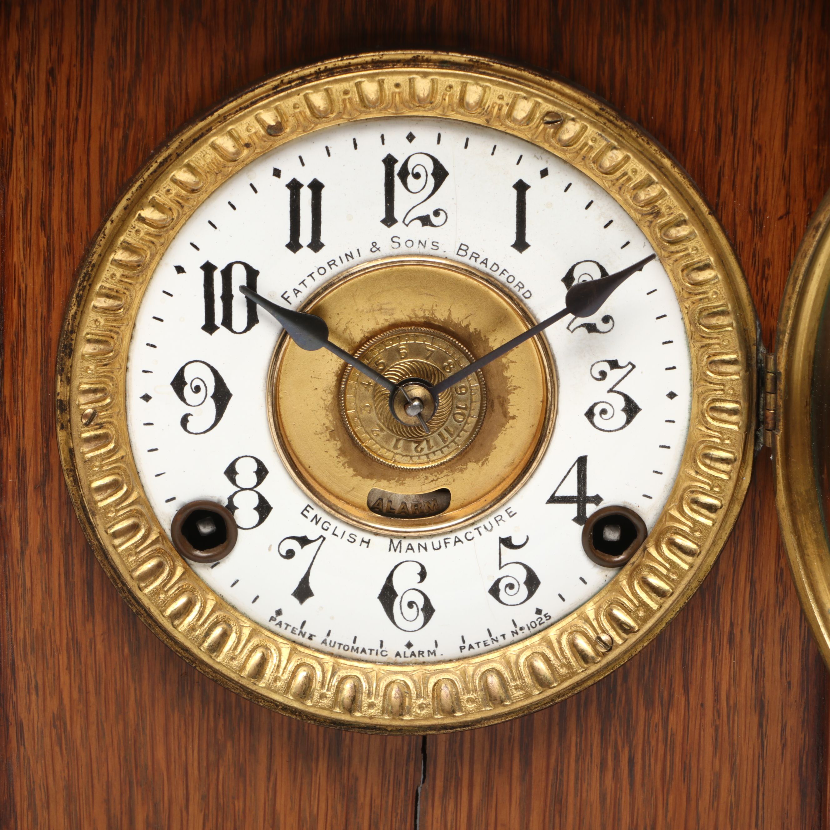 Fattorini & Sons English Wooden Mantel Clock