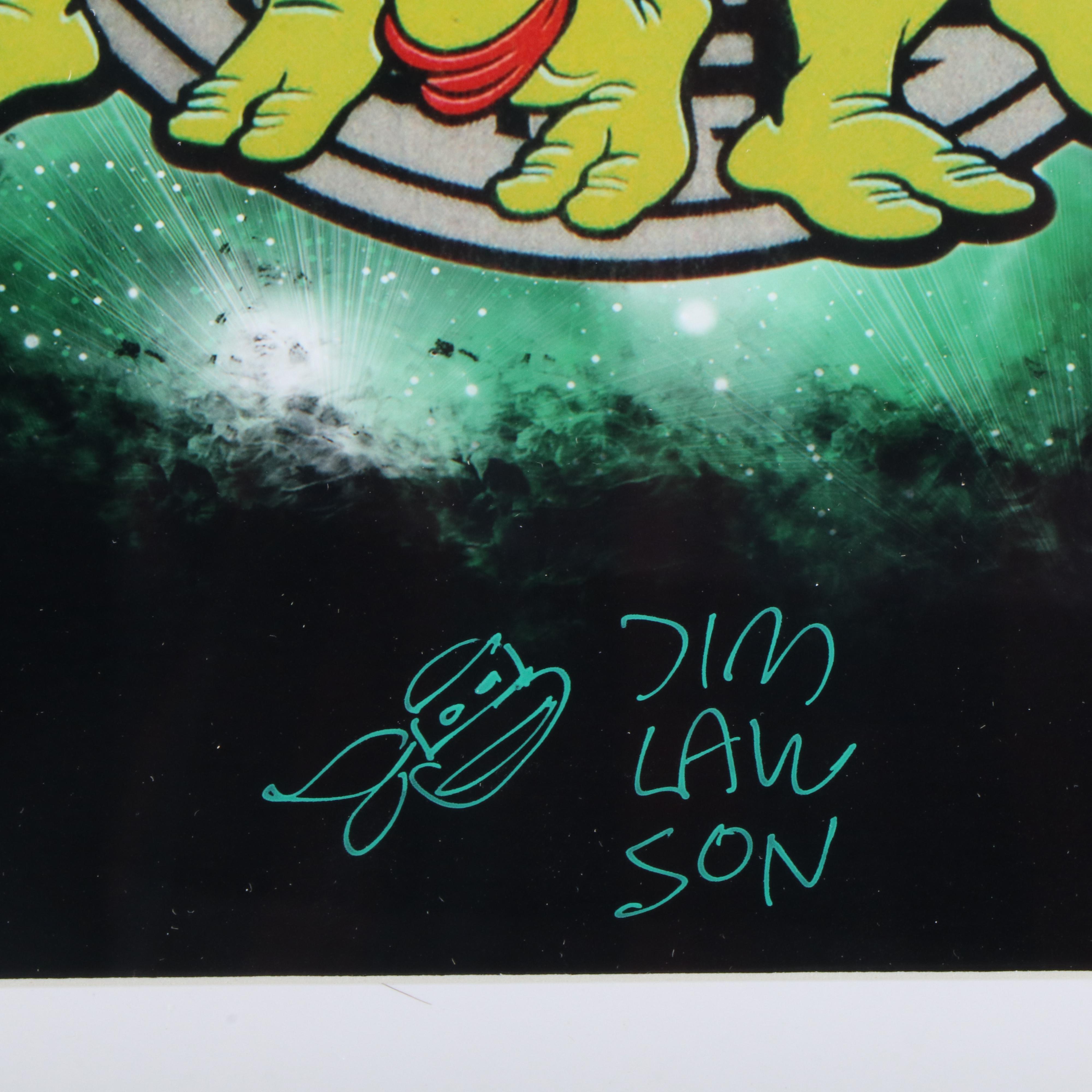 Jim Lawson Signed “Teenage Mutant Ninja Turtles” Print in Matted Frame, Beckett