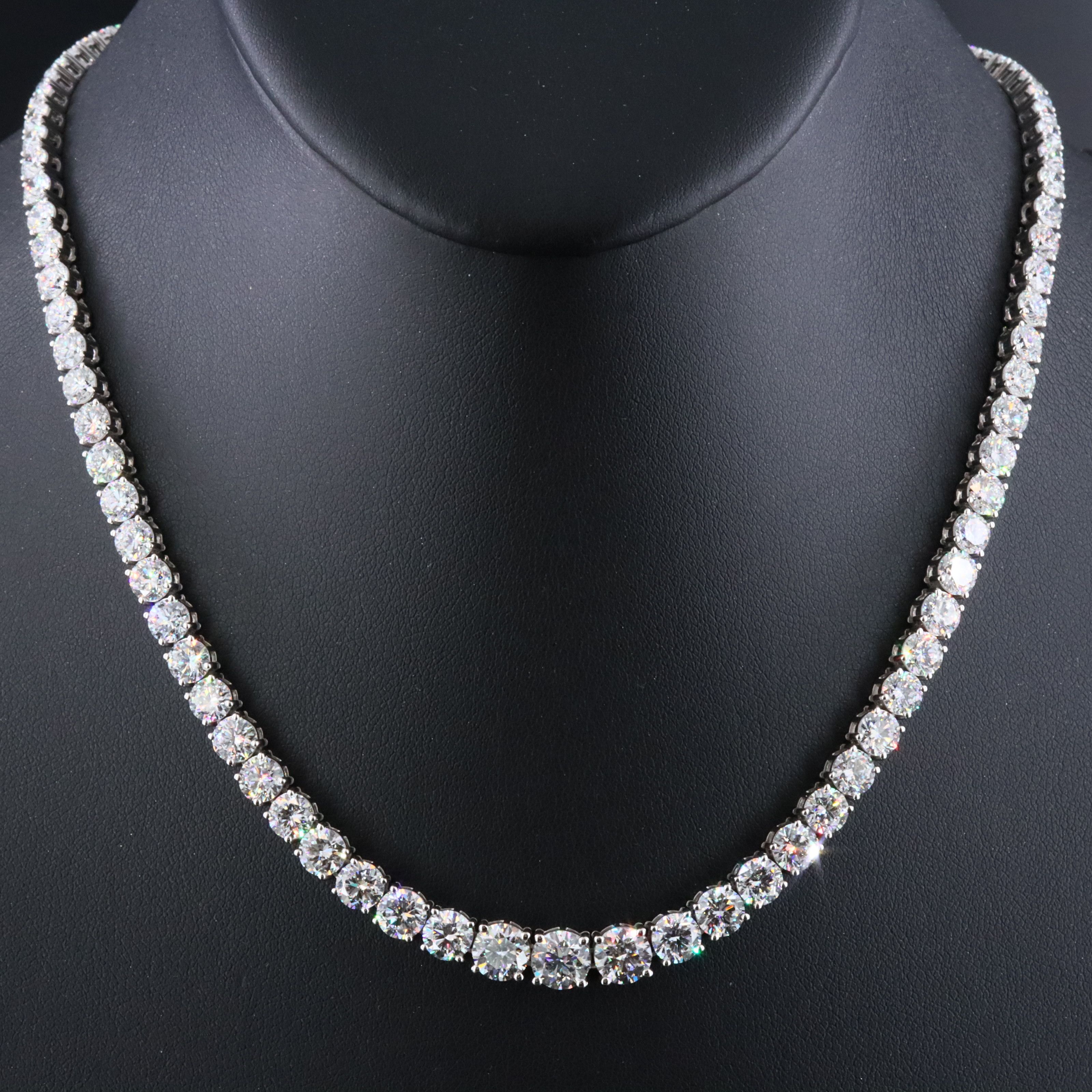 Platinum 30.09 CTW Lab Grown Diamond Riviére Necklace