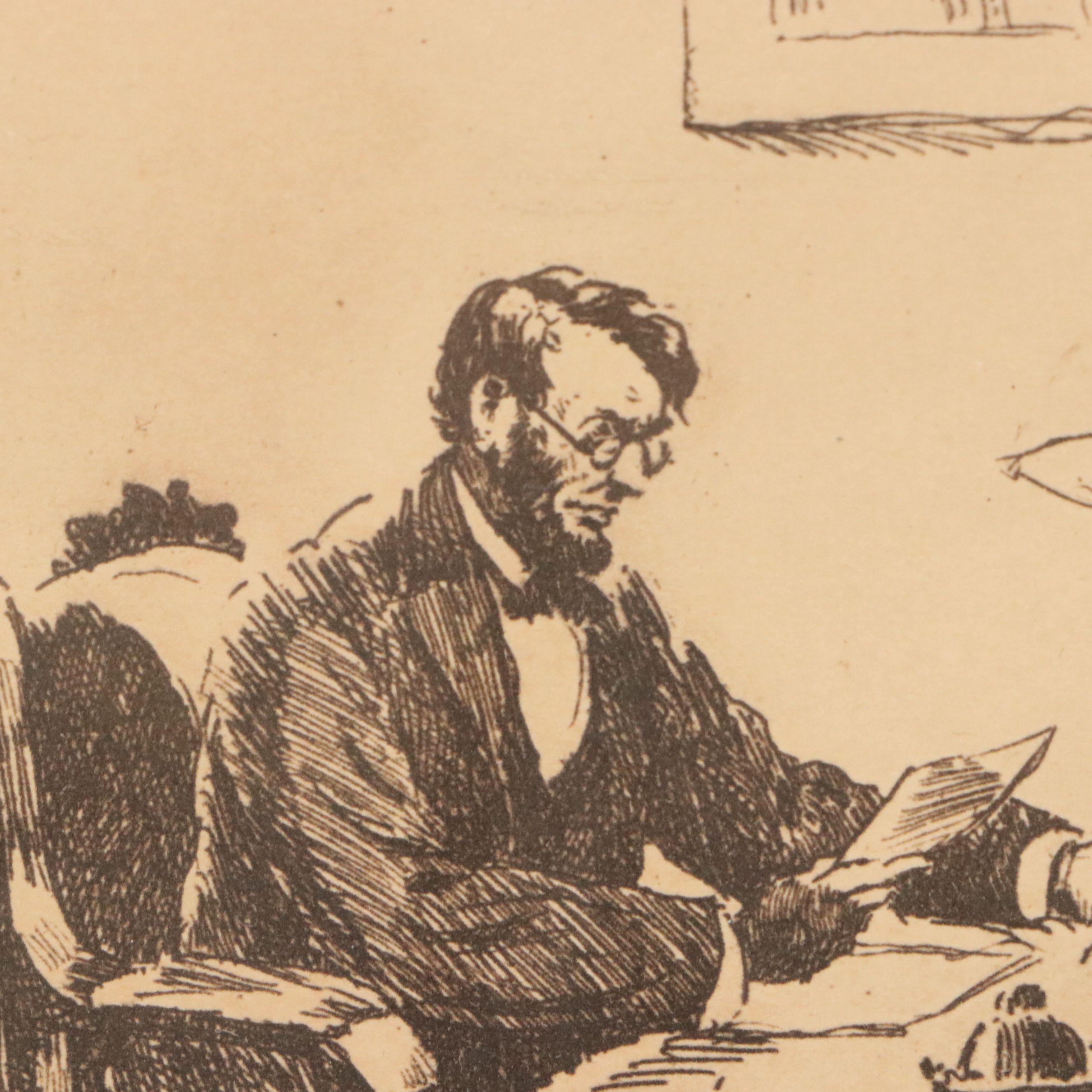 Bernhardt Wall Etching of Abraham Lincoln, 1941