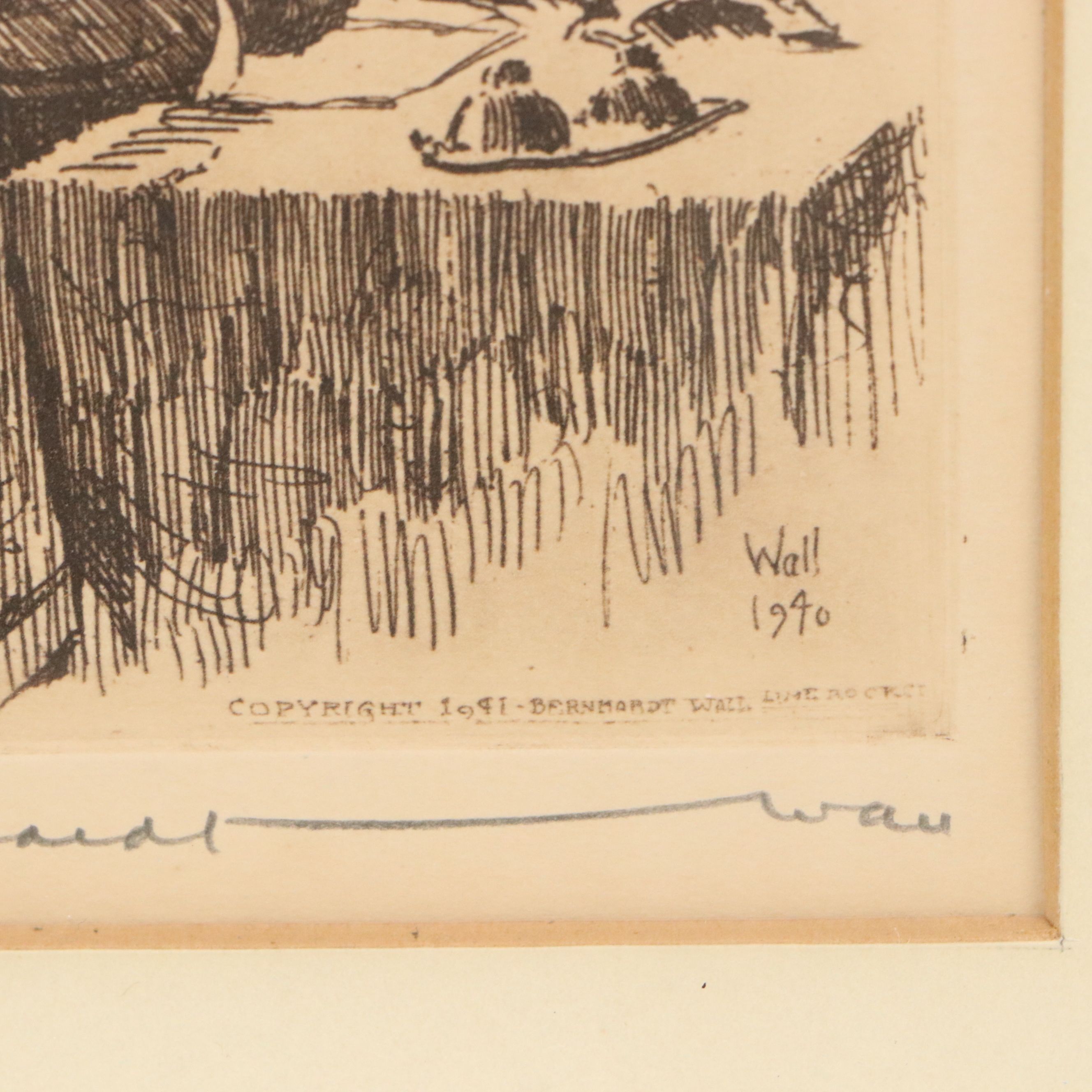 Bernhardt Wall Etching of Abraham Lincoln, 1941