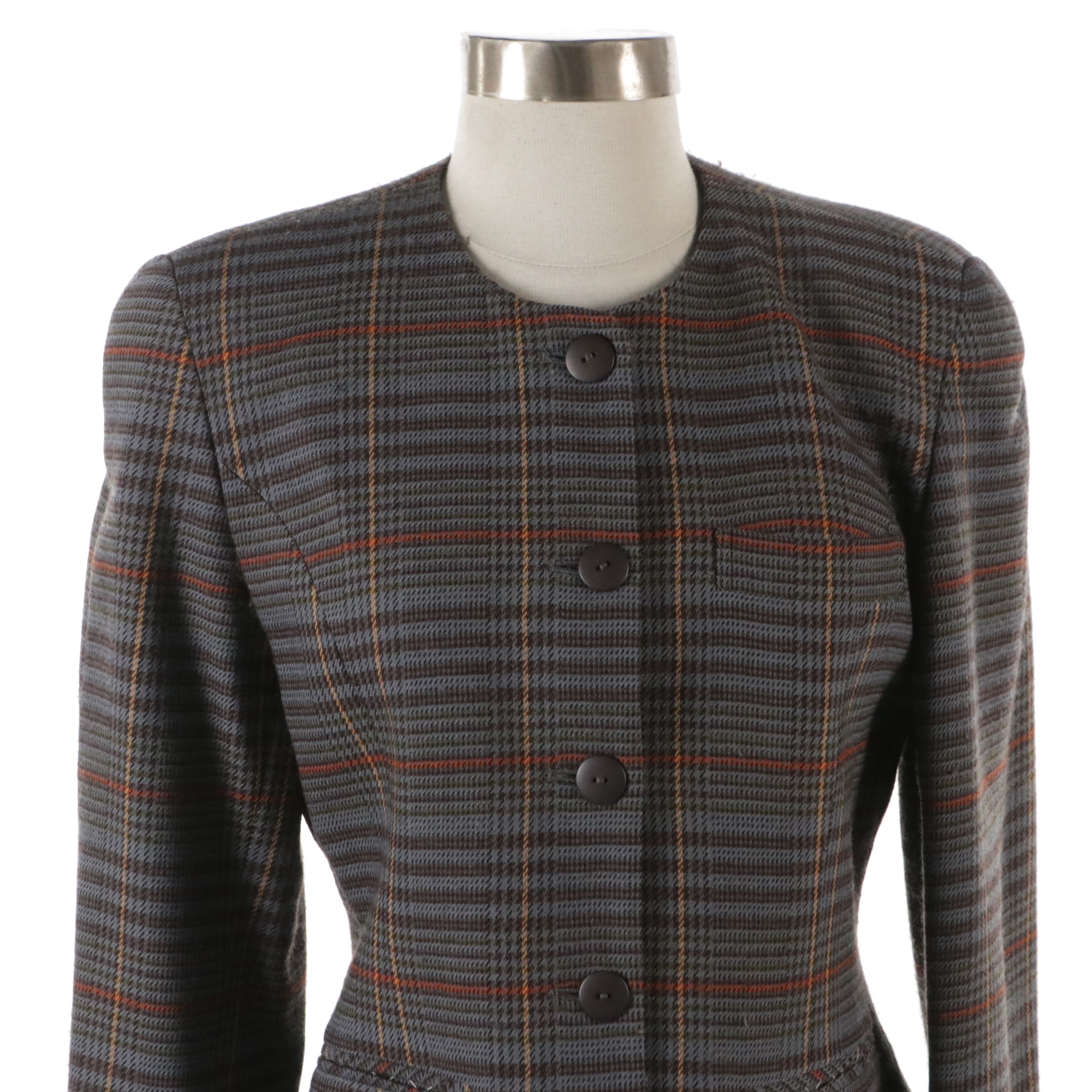 Miss Chloé Vintage Plaid Wool Blazer