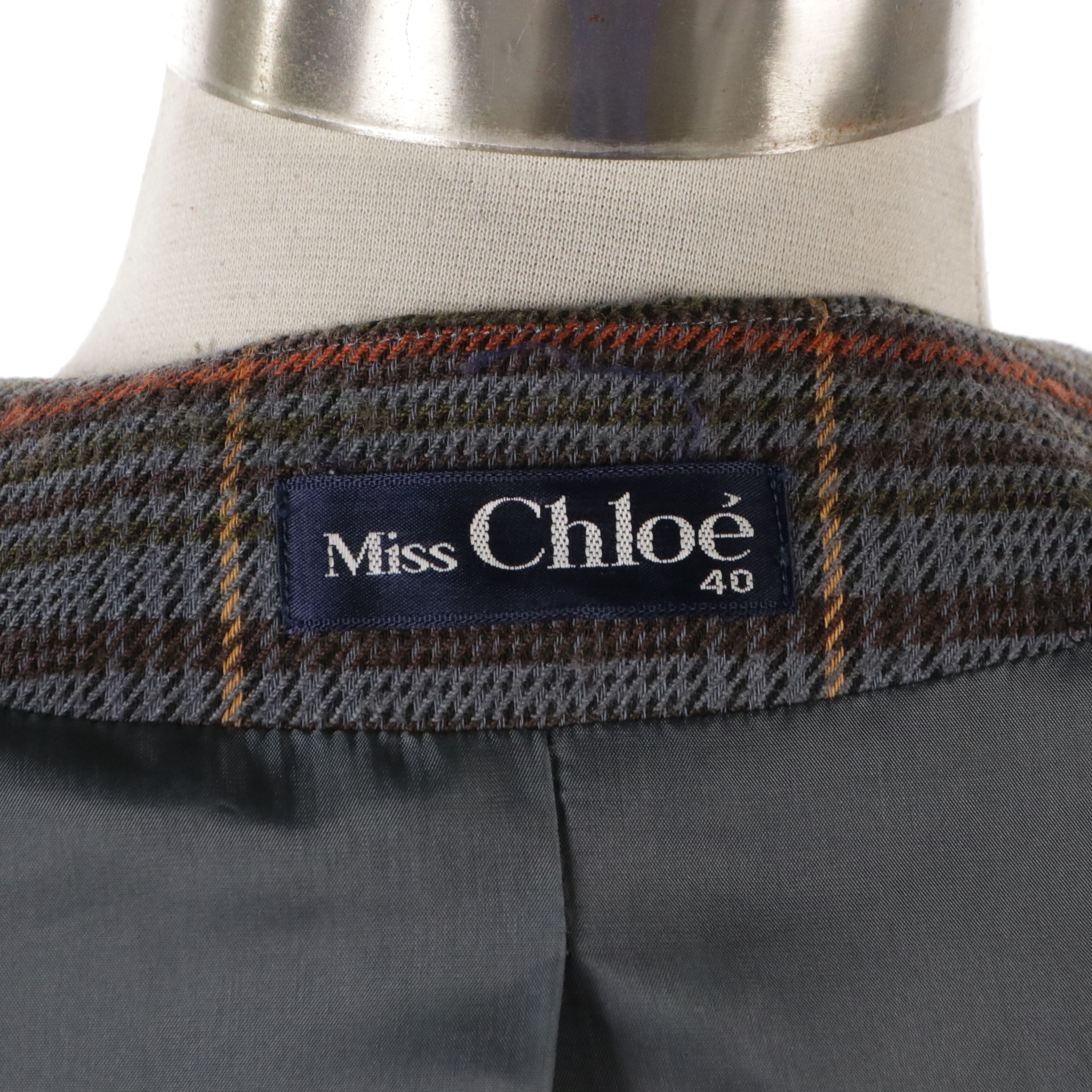 Miss Chloé Vintage Plaid Wool Blazer