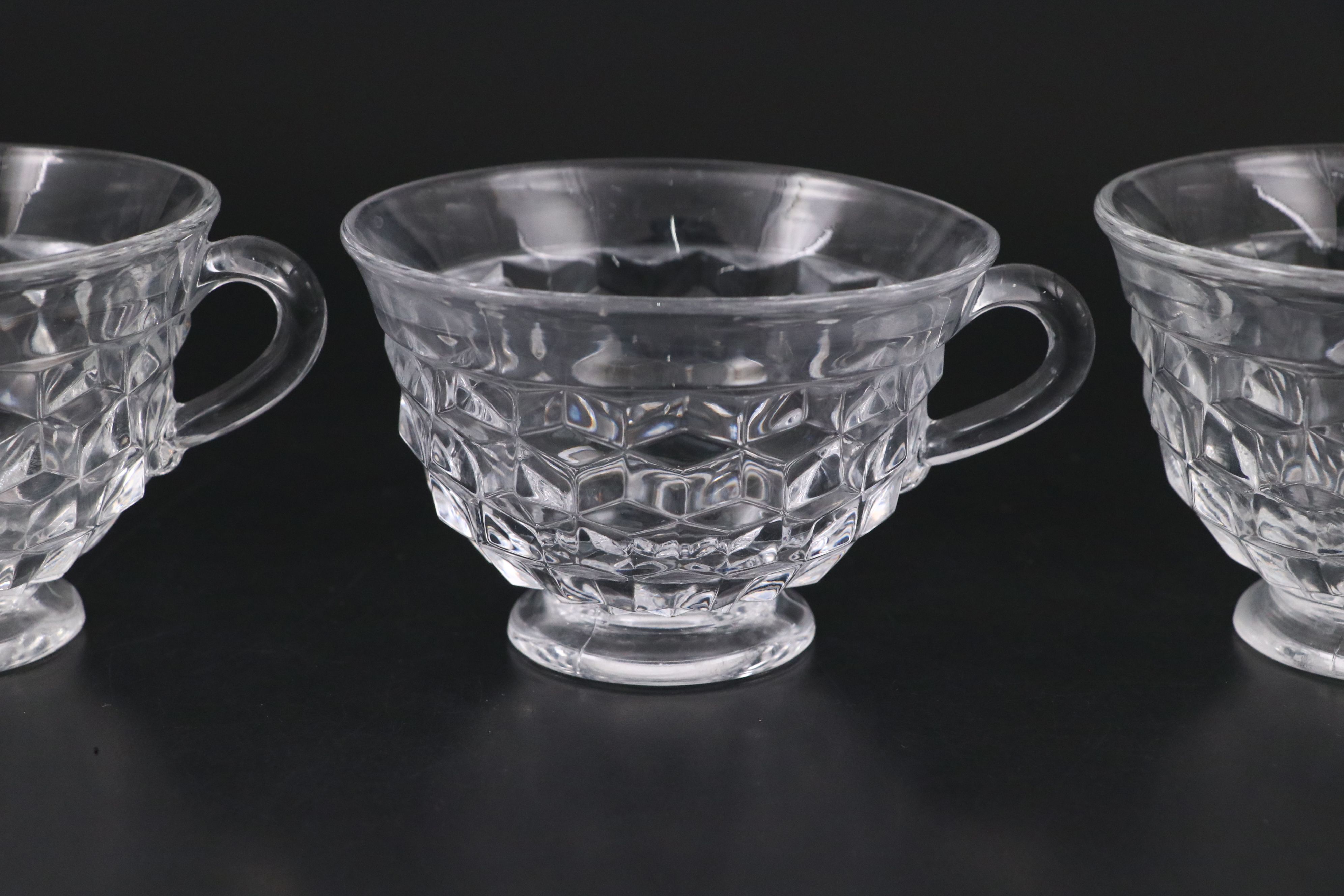 Fostoria "American Clear" Glass Dinnerware with Colony "Whitehall" Saucers