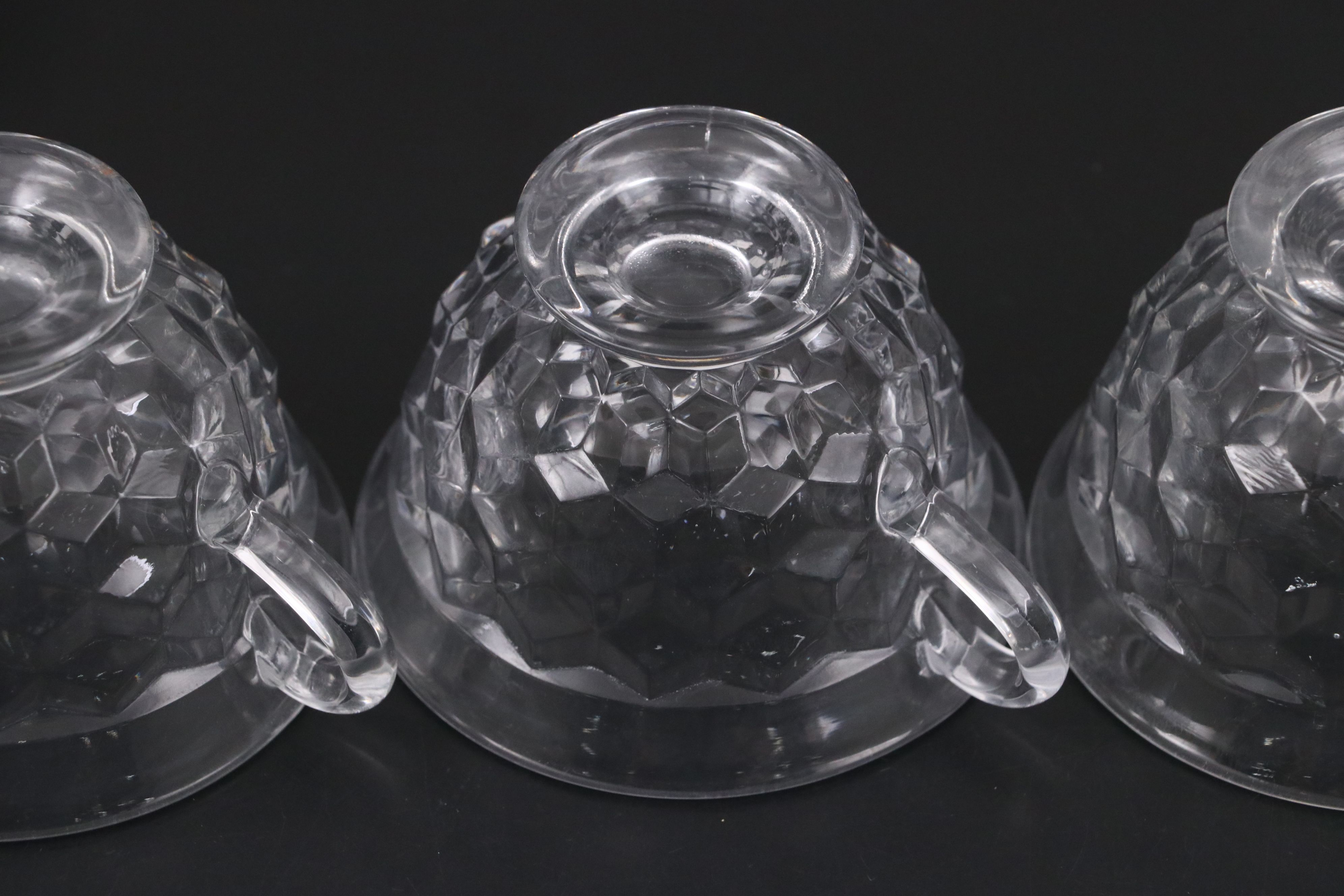Fostoria "American Clear" Glass Dinnerware with Colony "Whitehall" Saucers