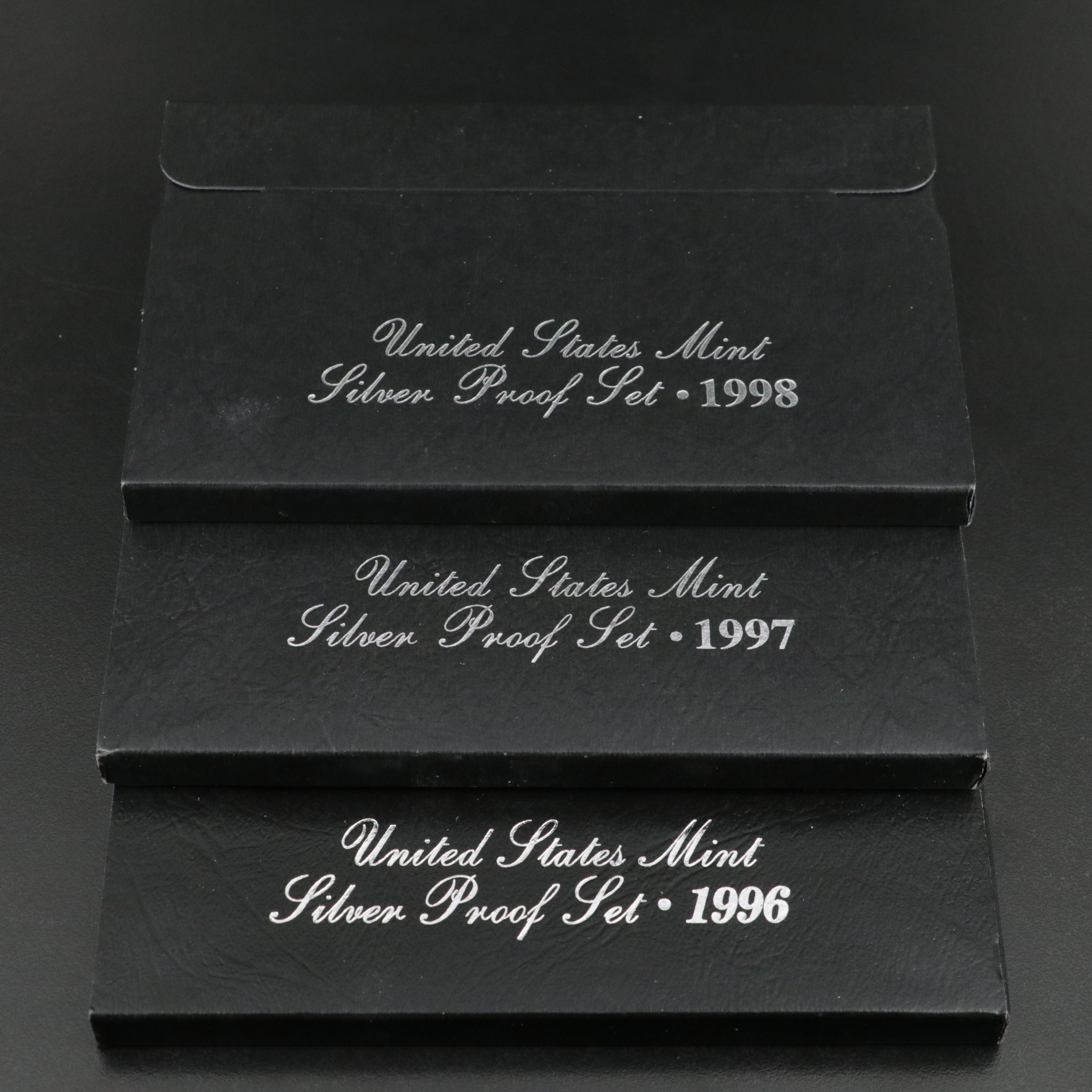 Three United States Modern Silver Proof Sets, 1996, 1997, and 1998