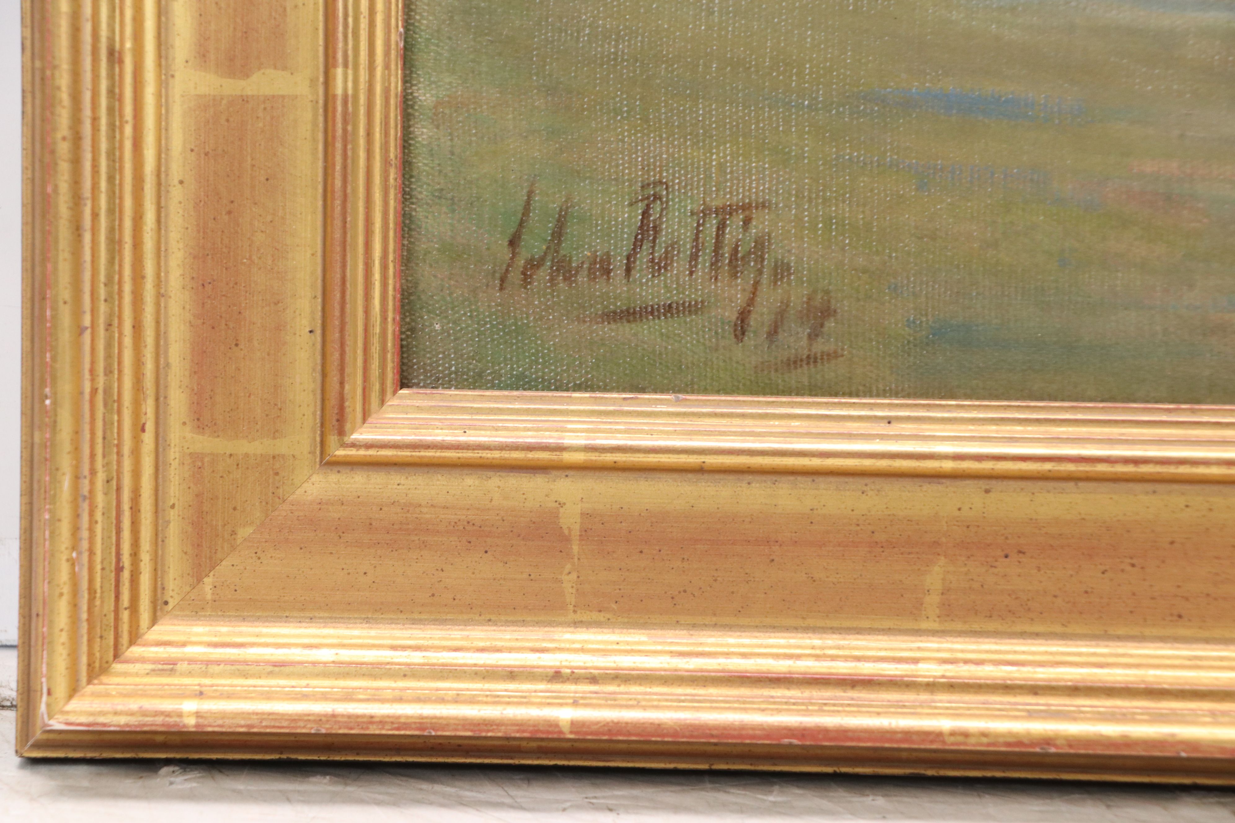 John Rettig Oil Painting "Mill Near Monnickendam, Holland," 1914