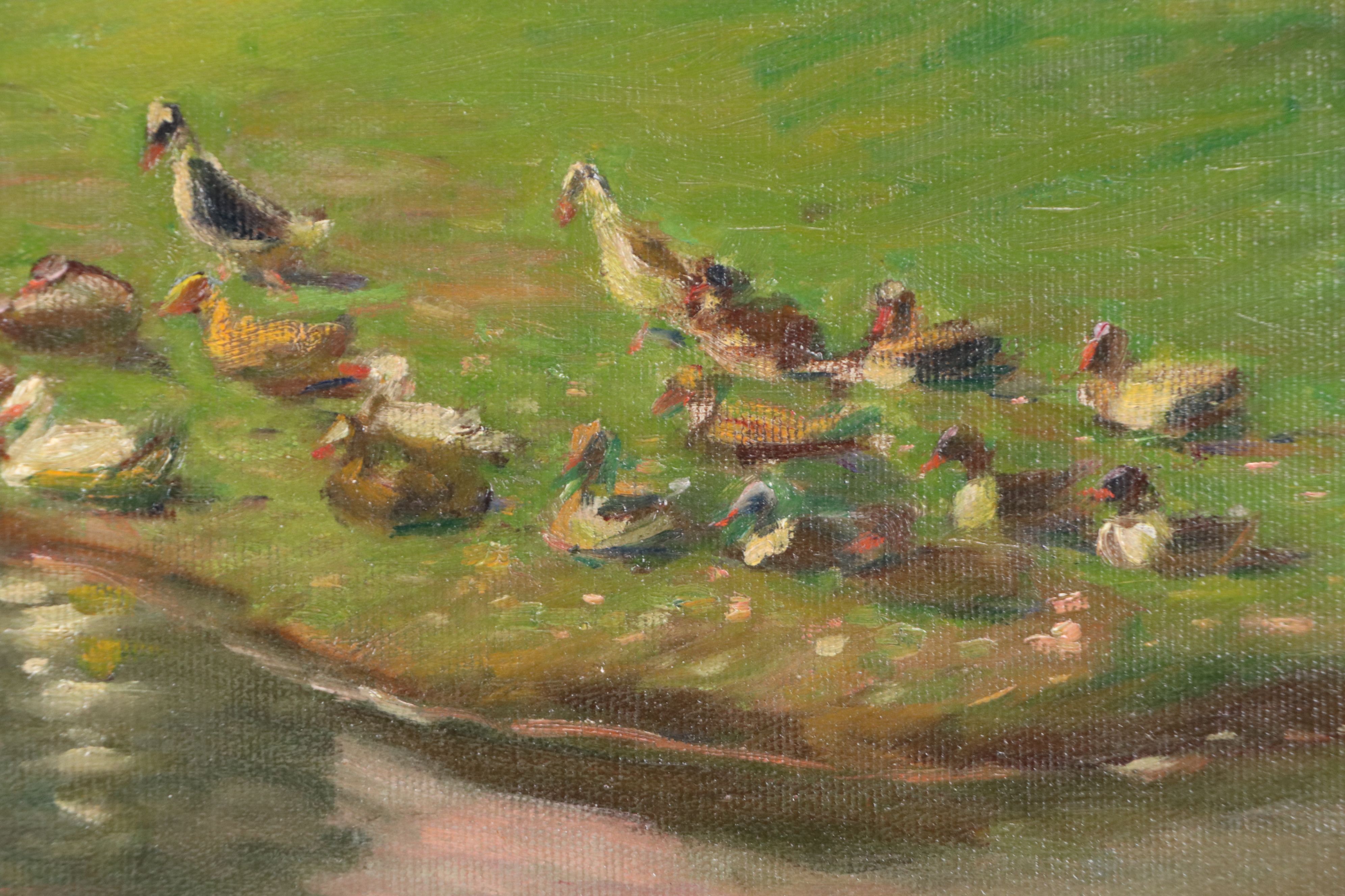 John Rettig Oil Painting "Mill Near Monnickendam, Holland," 1914