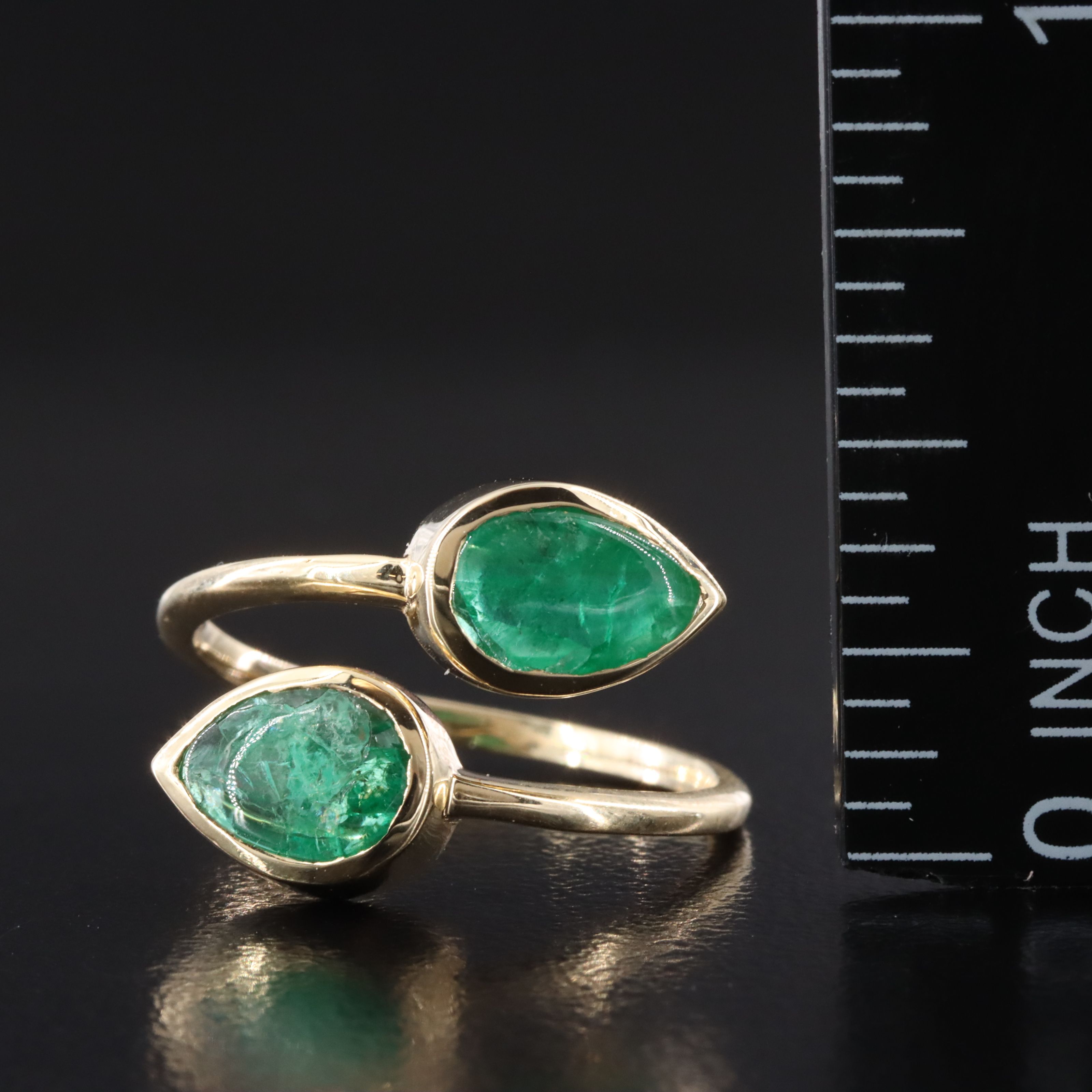 14K 1.82 CTW Emerald Toi et Moi Ring