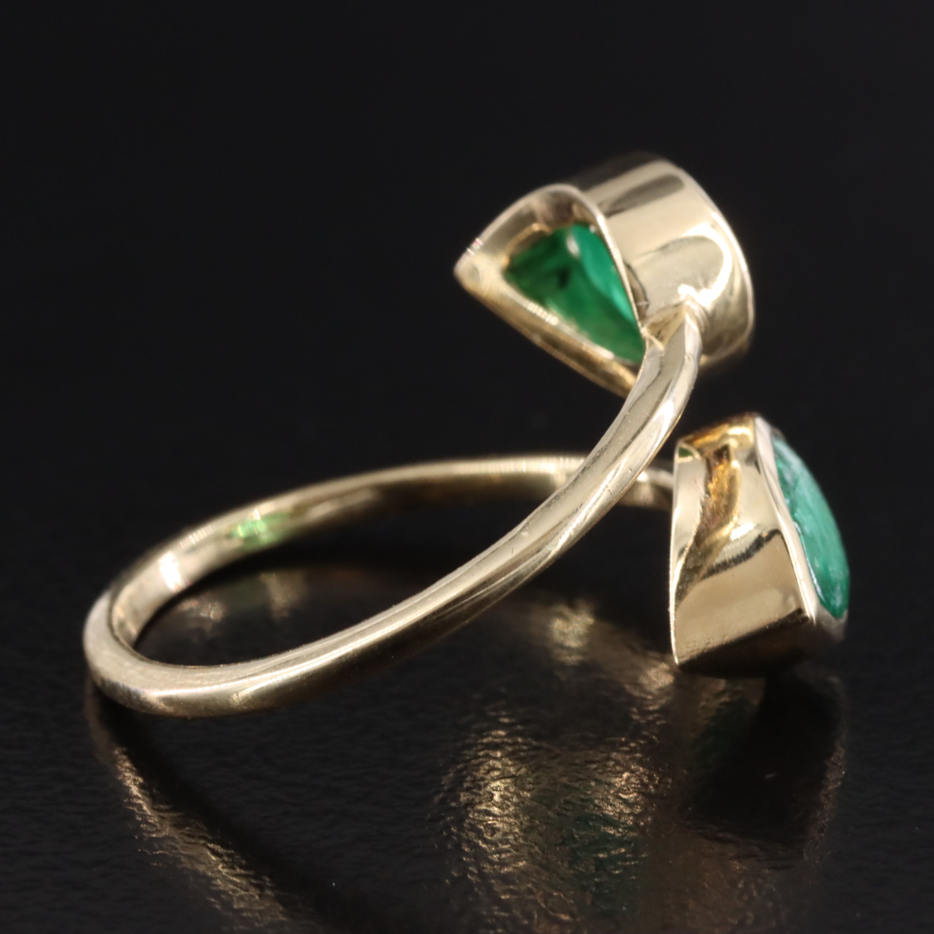 14K 1.82 CTW Emerald Toi et Moi Ring