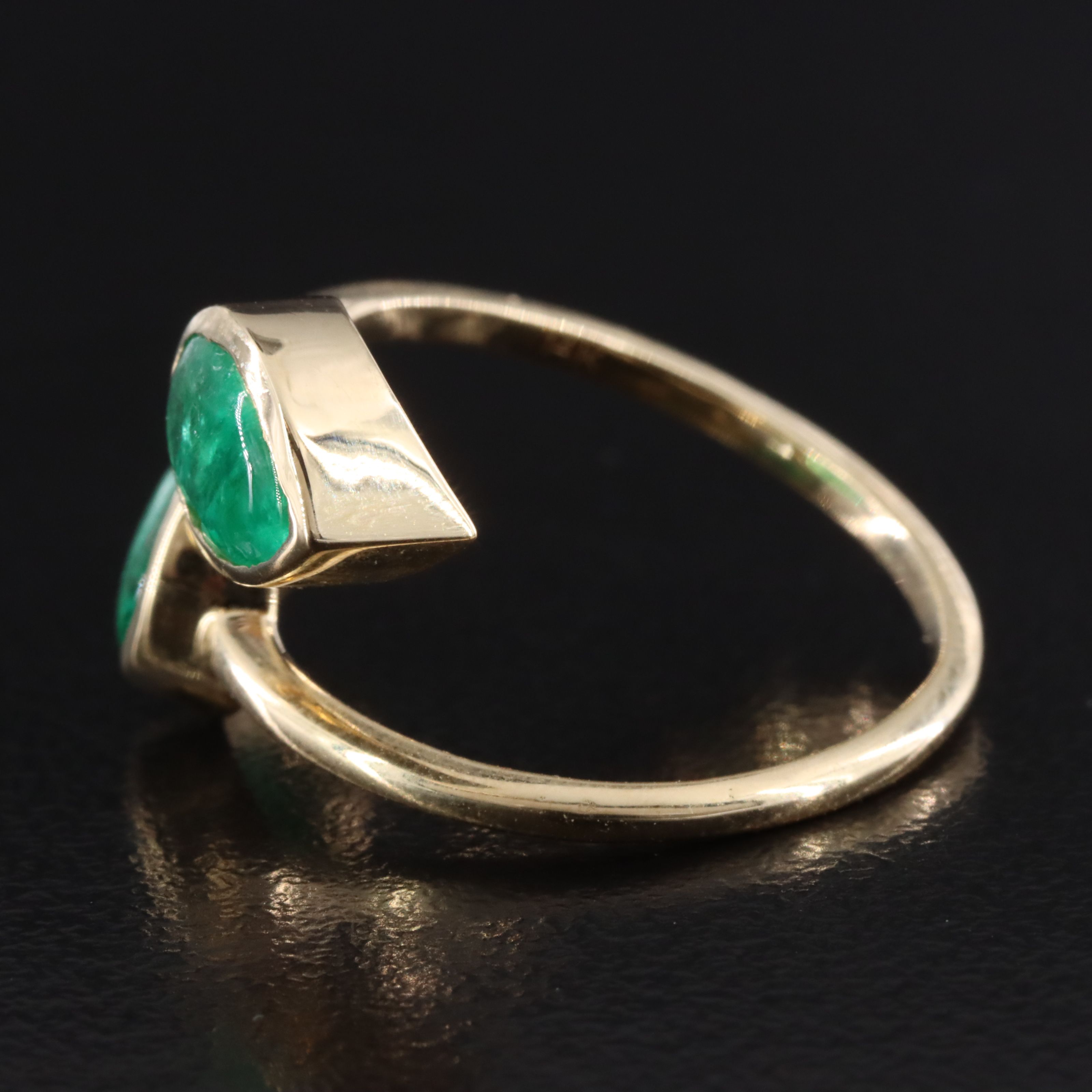 14K 1.82 CTW Emerald Toi et Moi Ring