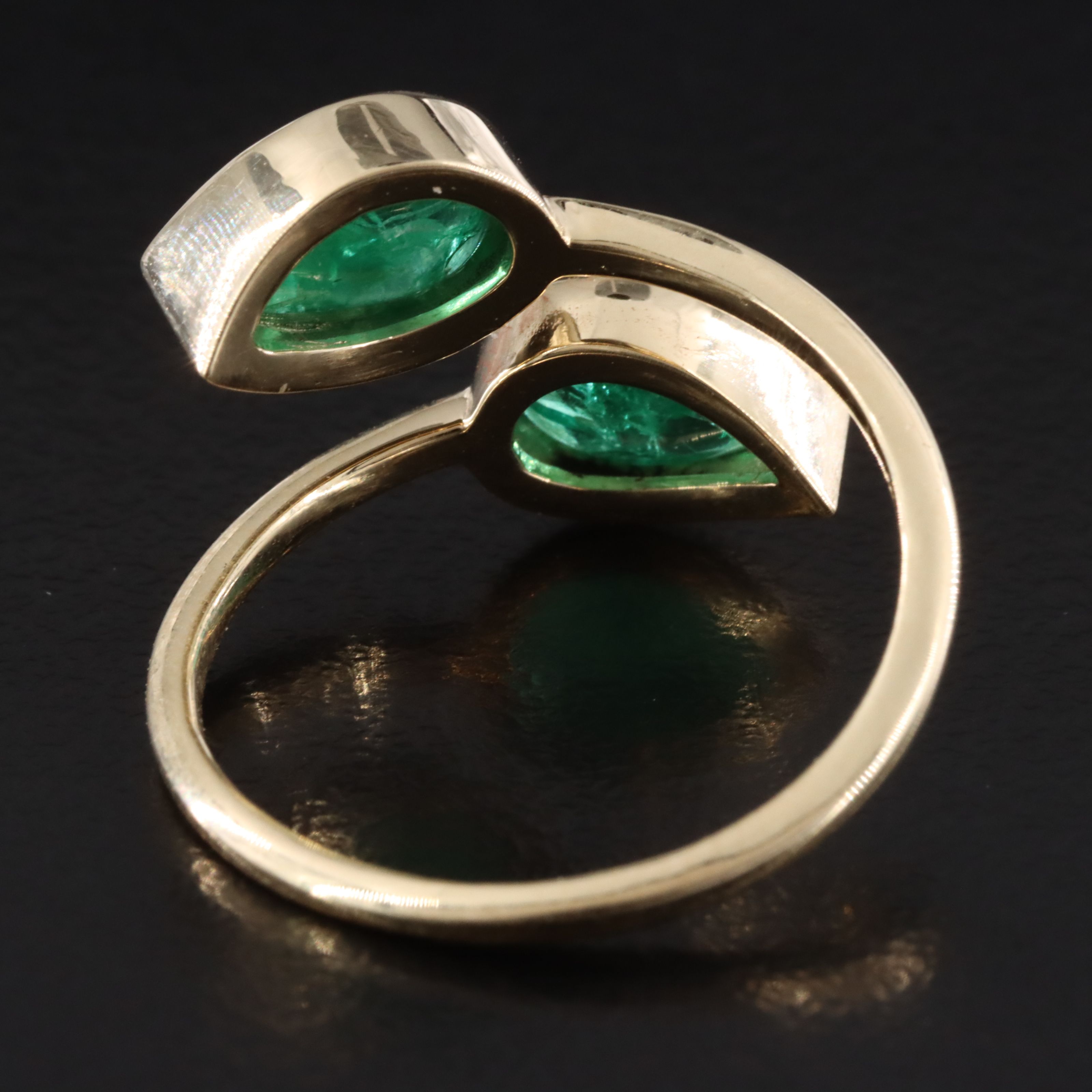 14K 1.82 CTW Emerald Toi et Moi Ring