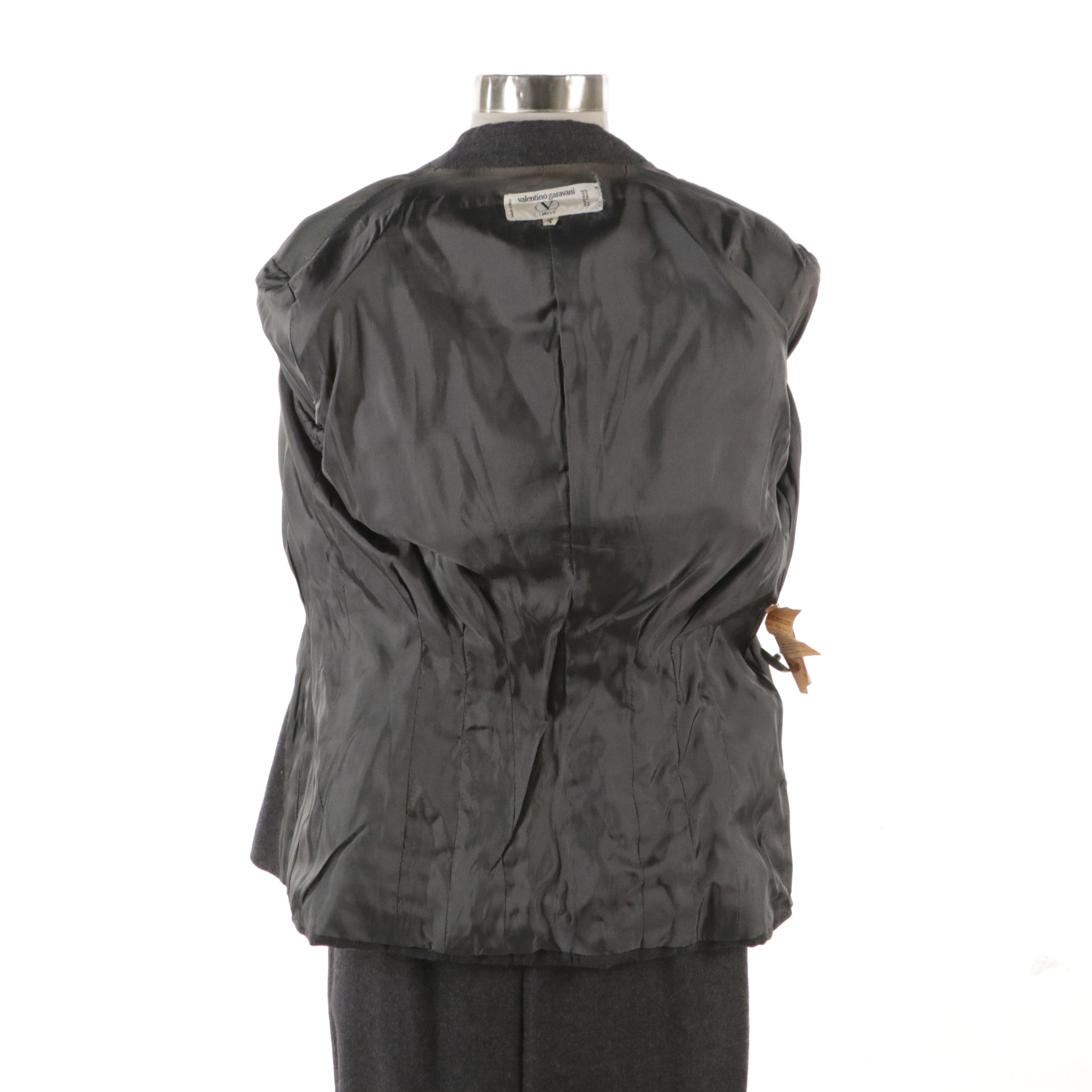 Valentino Garavani Miss V Double-Breasted Wool Skirt Suit with Pleated Details