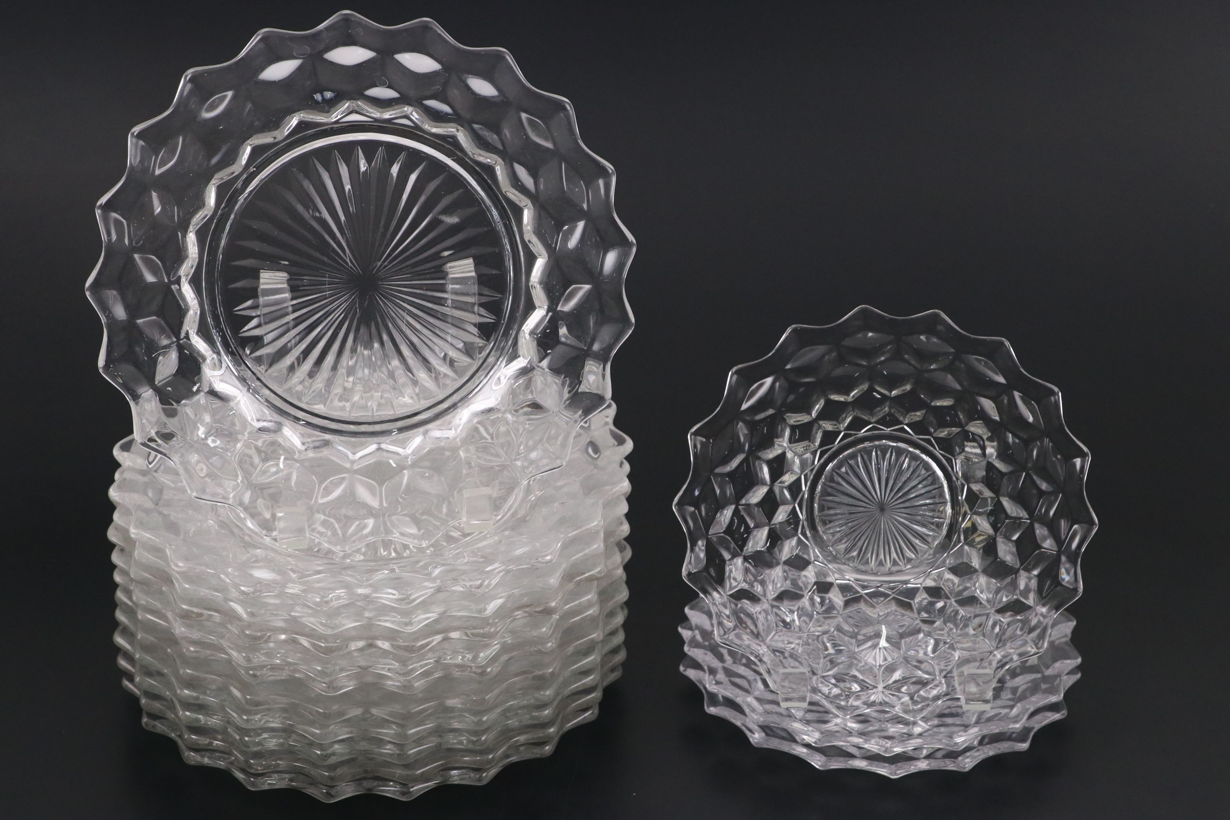 Fostoria "American Clear" Glassware with More Colony "Whitehall Clear" Serveware