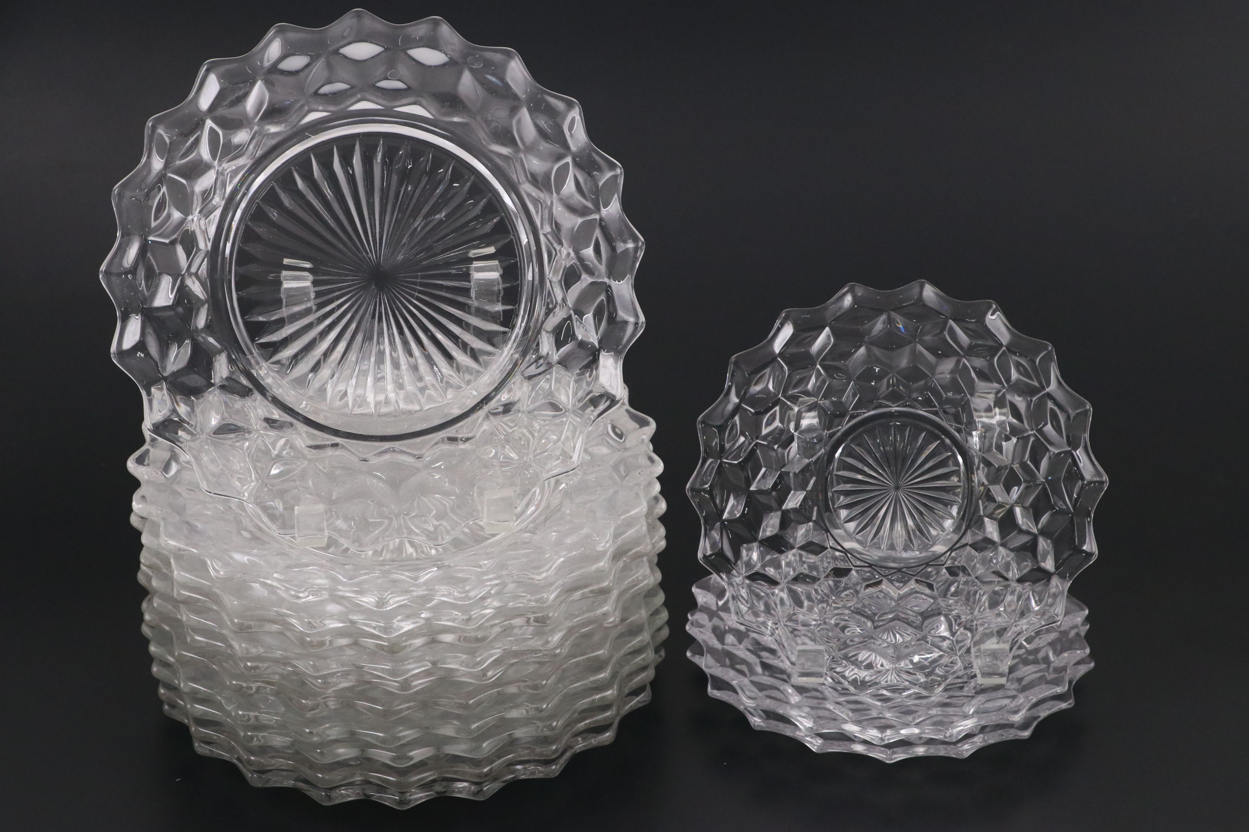 Fostoria "American Clear" Glassware with More Colony "Whitehall Clear" Serveware