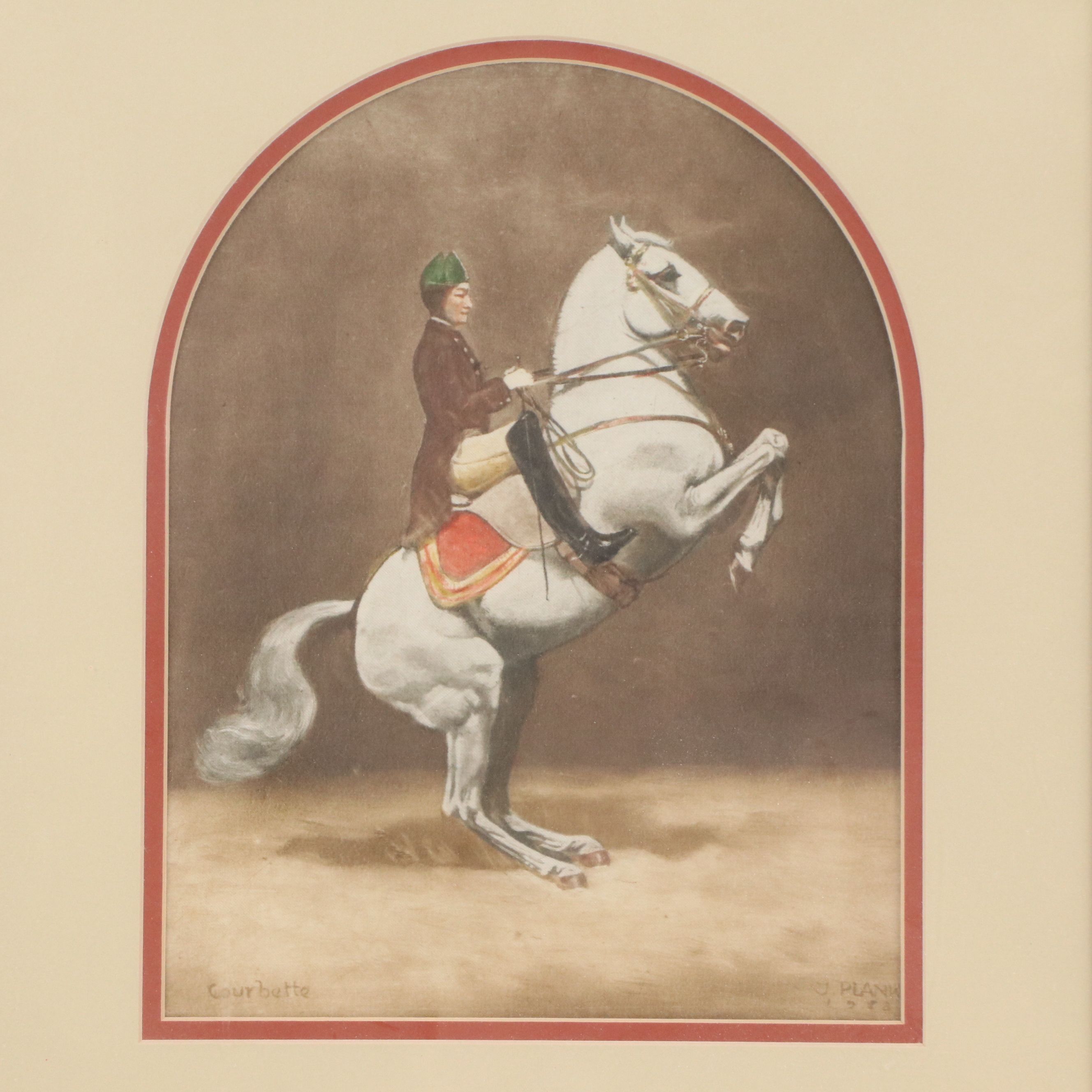 Josef Plank Watercolor Painting "Courbette," 1988