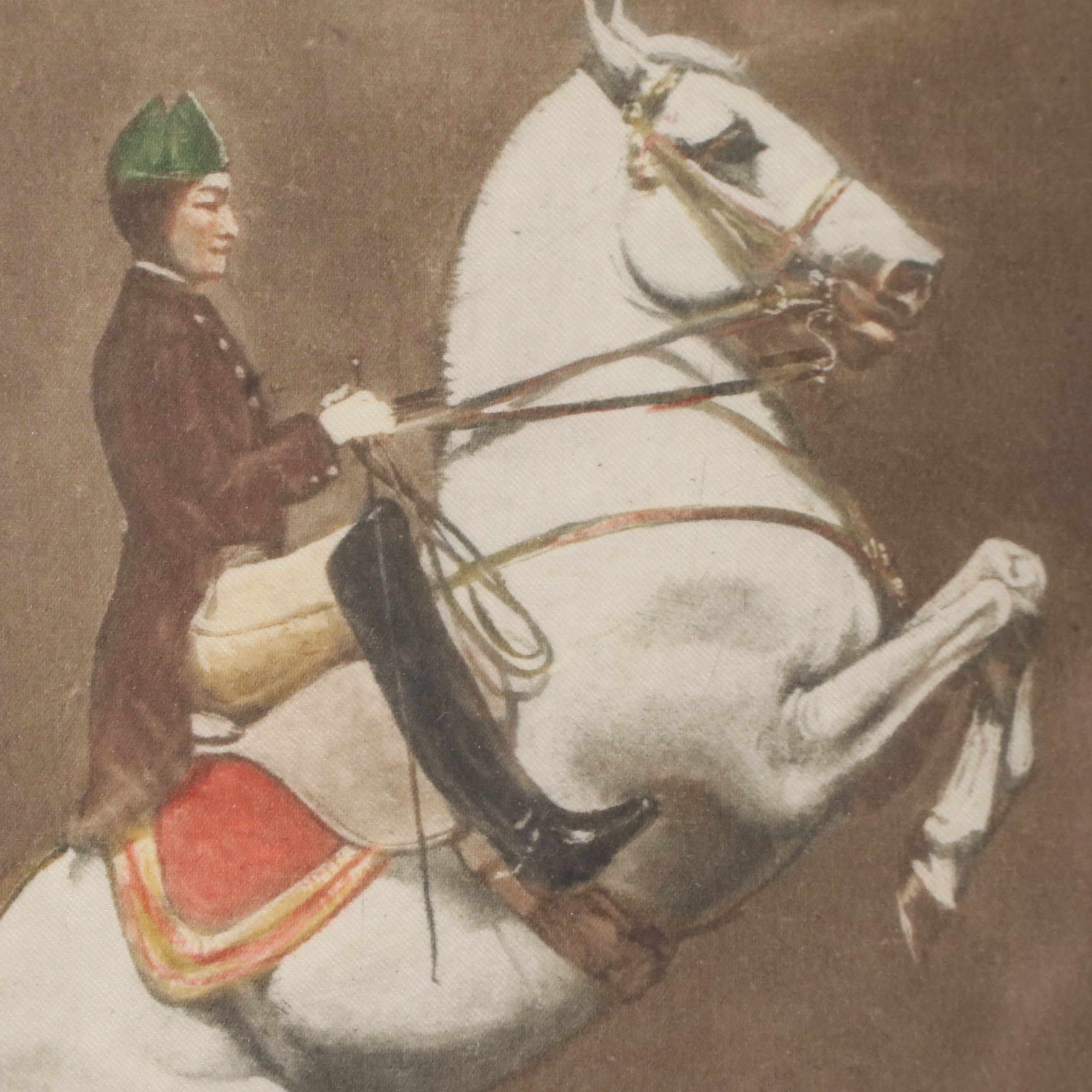 Josef Plank Watercolor Painting "Courbette," 1988