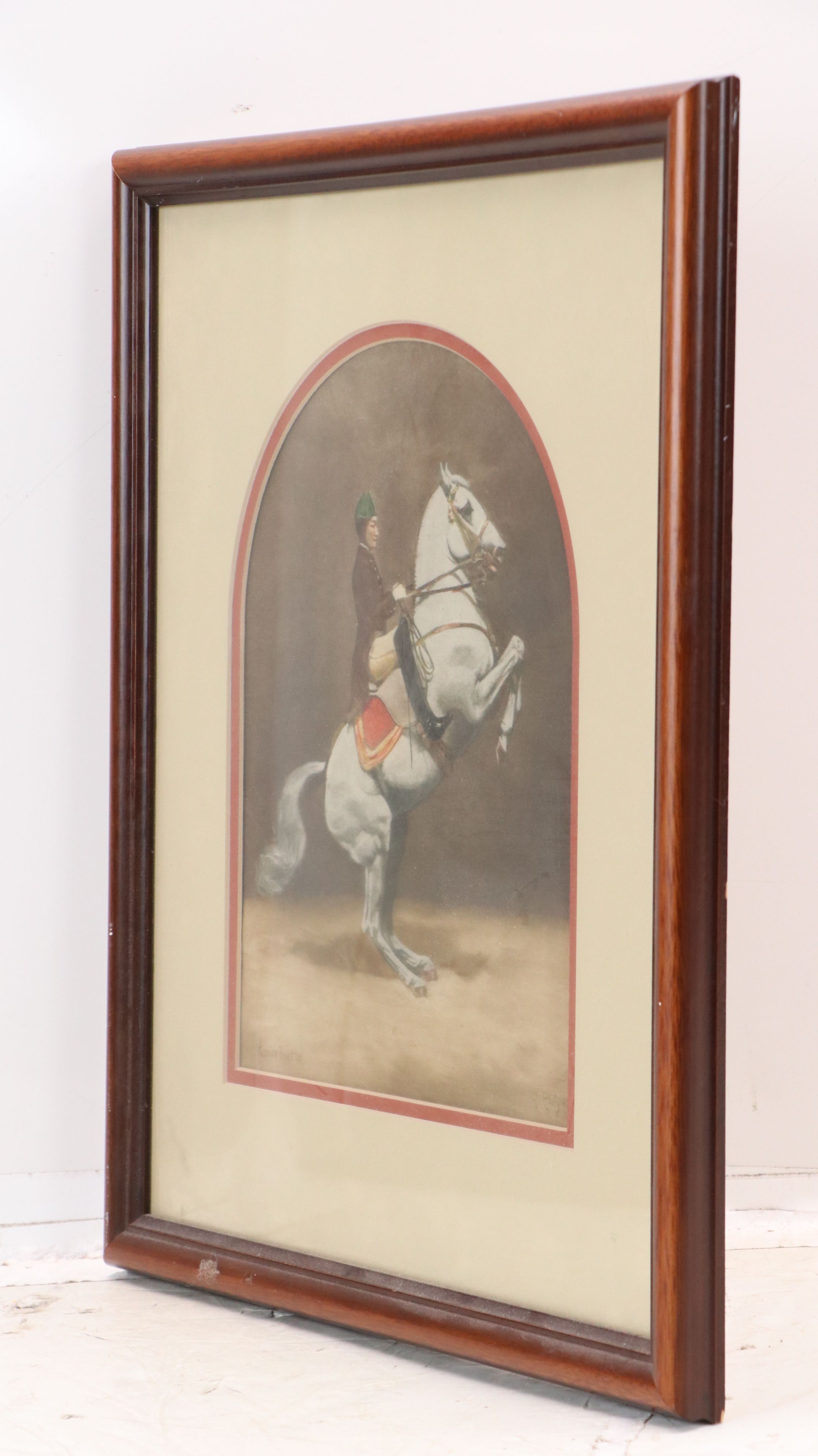 Josef Plank Watercolor Painting "Courbette," 1988