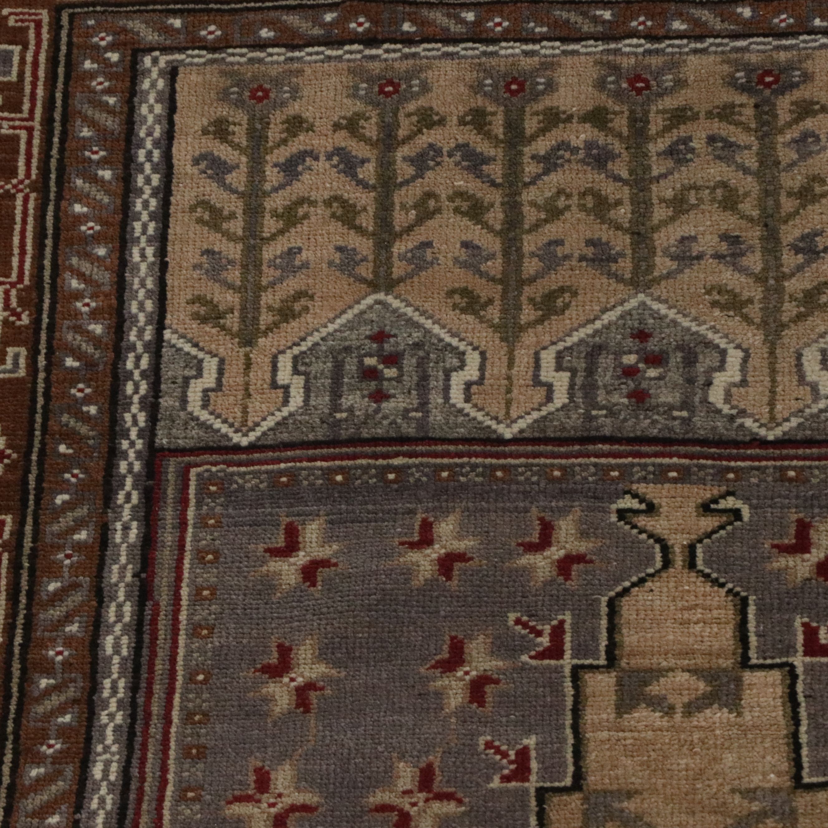 3'10 x 7'7 Hand-Knotted Turkish Ghiordes Prayer Rug