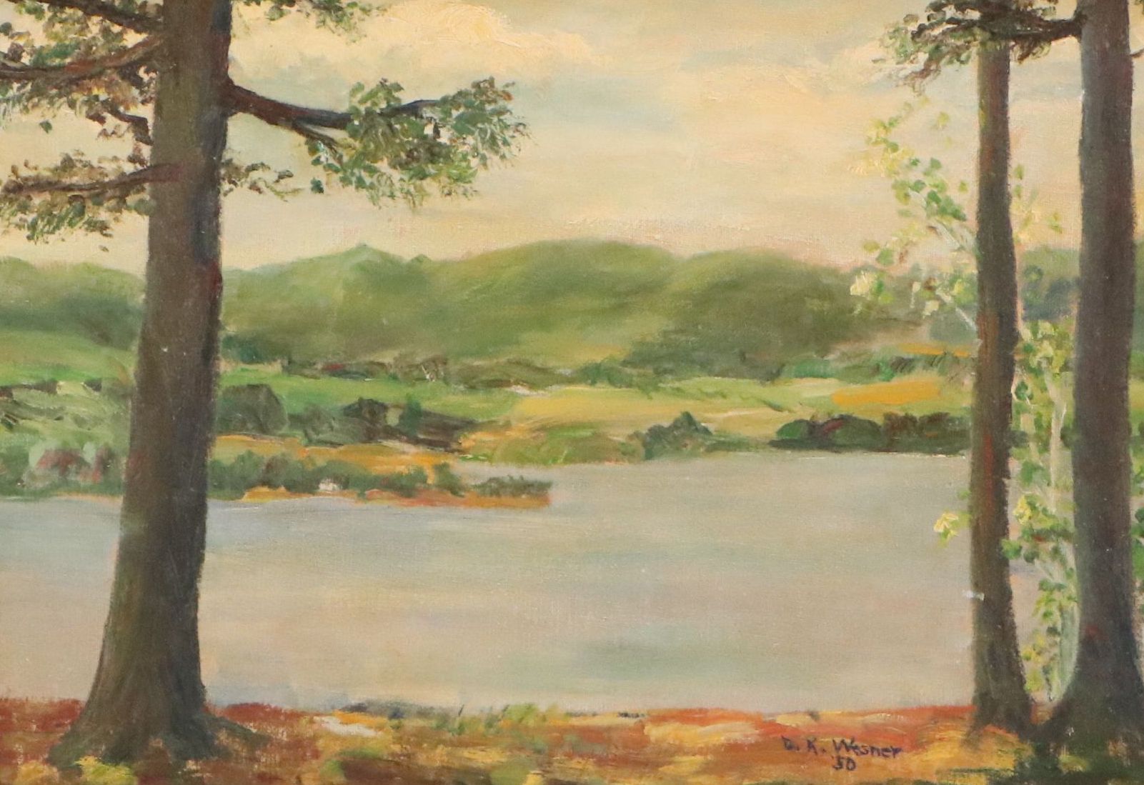 Grace Kerr Wesner Oil Painting "Lake Memphremagog," 1950