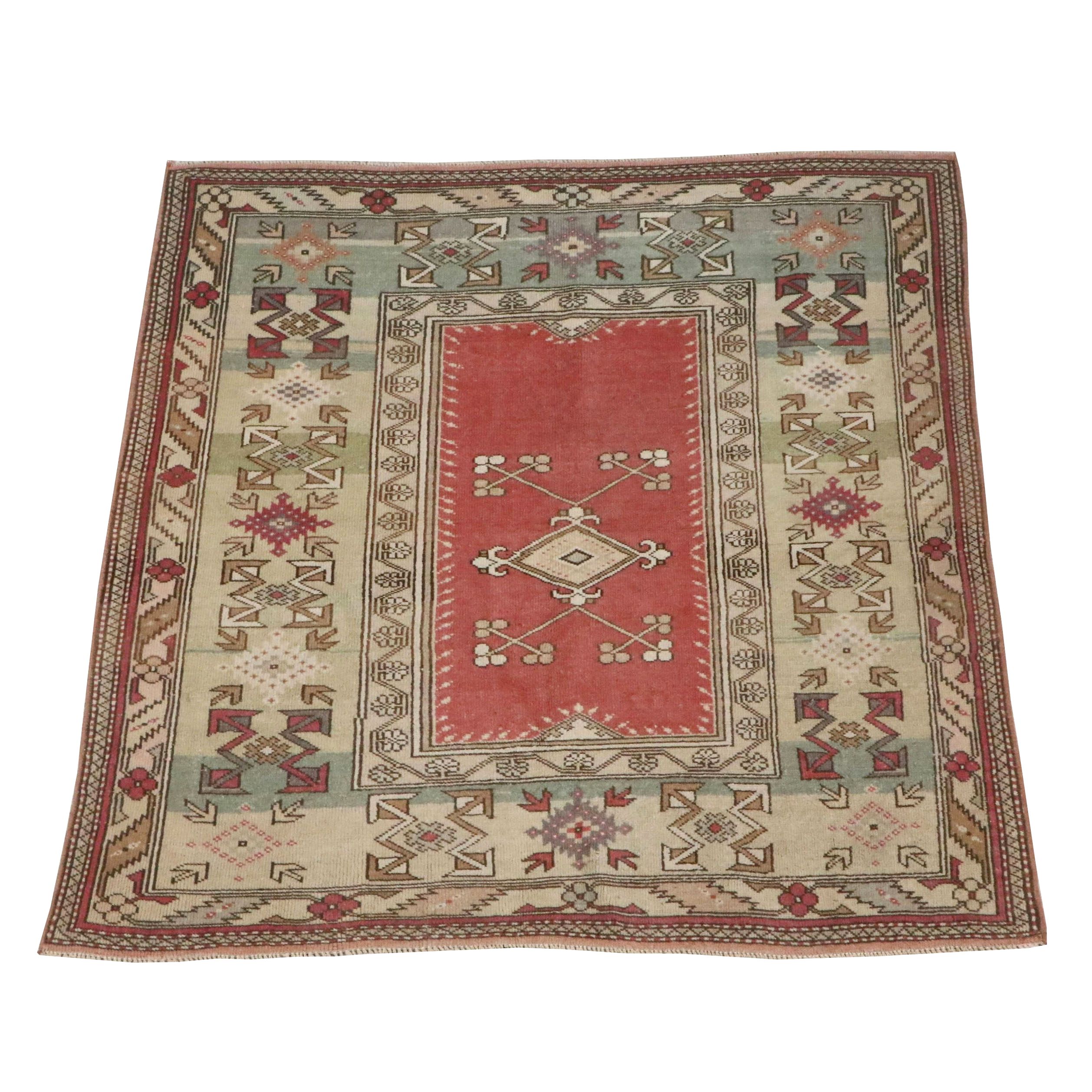 4'11 x 5'2 Hand-Knotted Turkish Sivas Area Rug