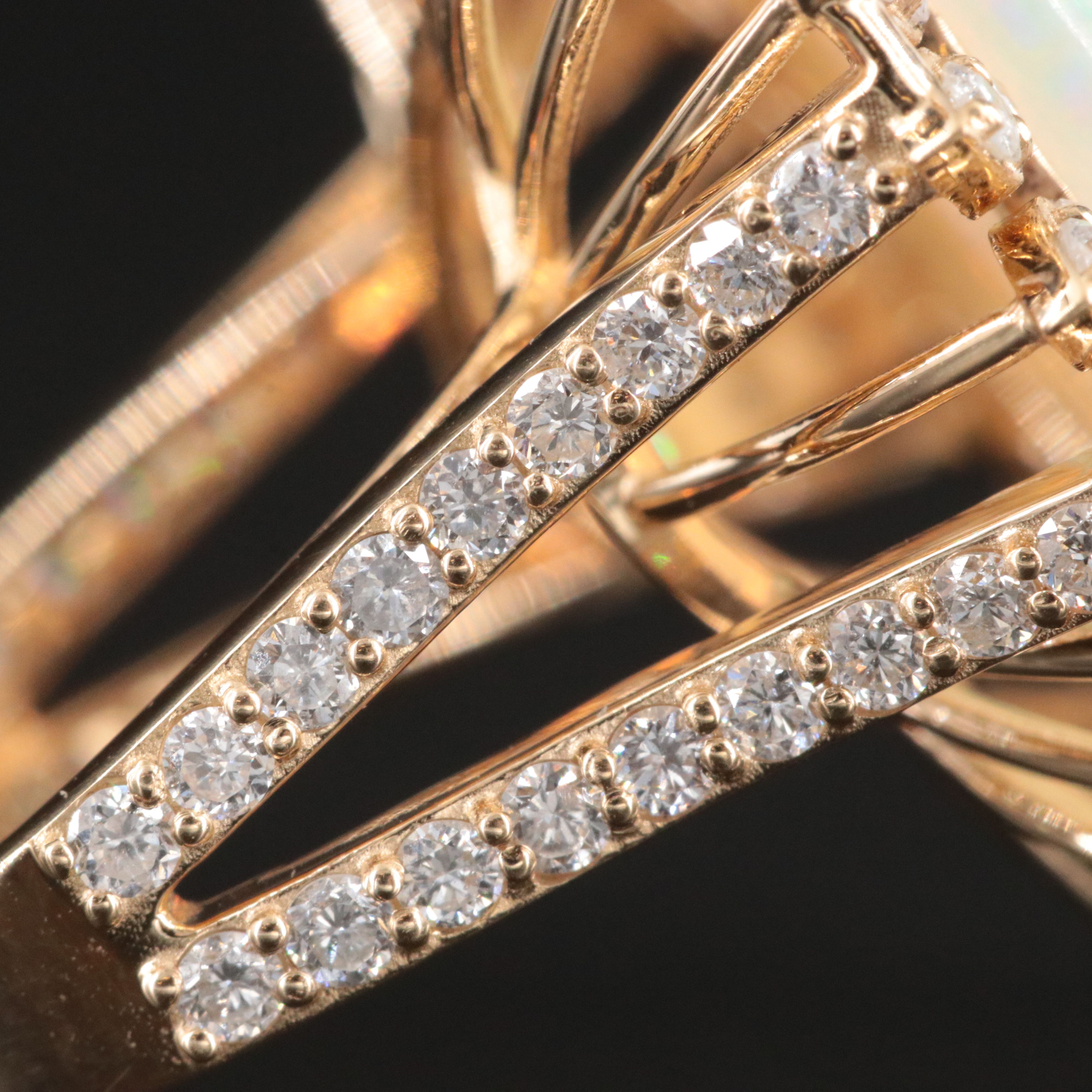 14K 8.68 CTW Opal and 1.53 CTW Diamond Halo Ring