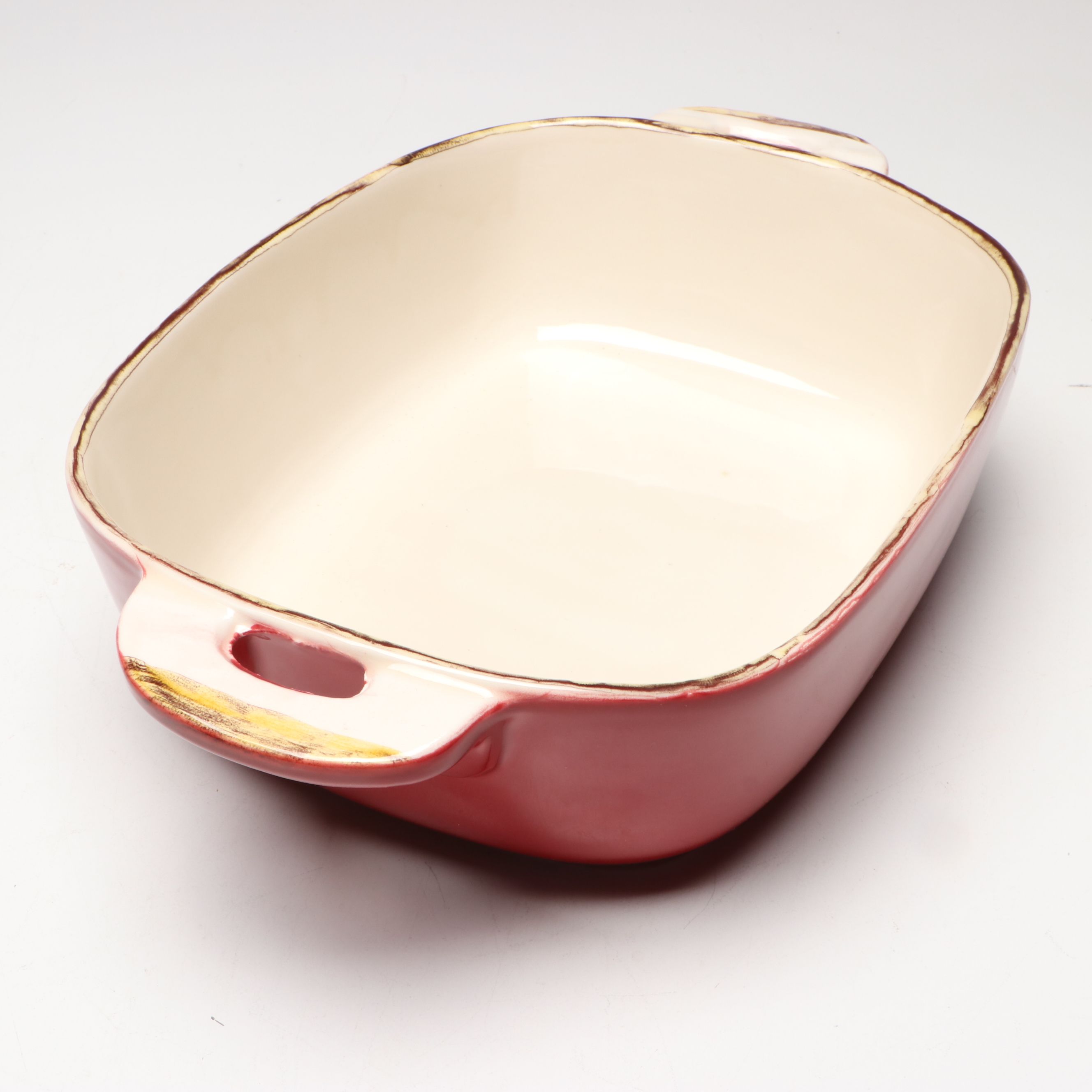 Sur La Table Portuguese Majolica Olive Leaf Serving Platters with Casserole