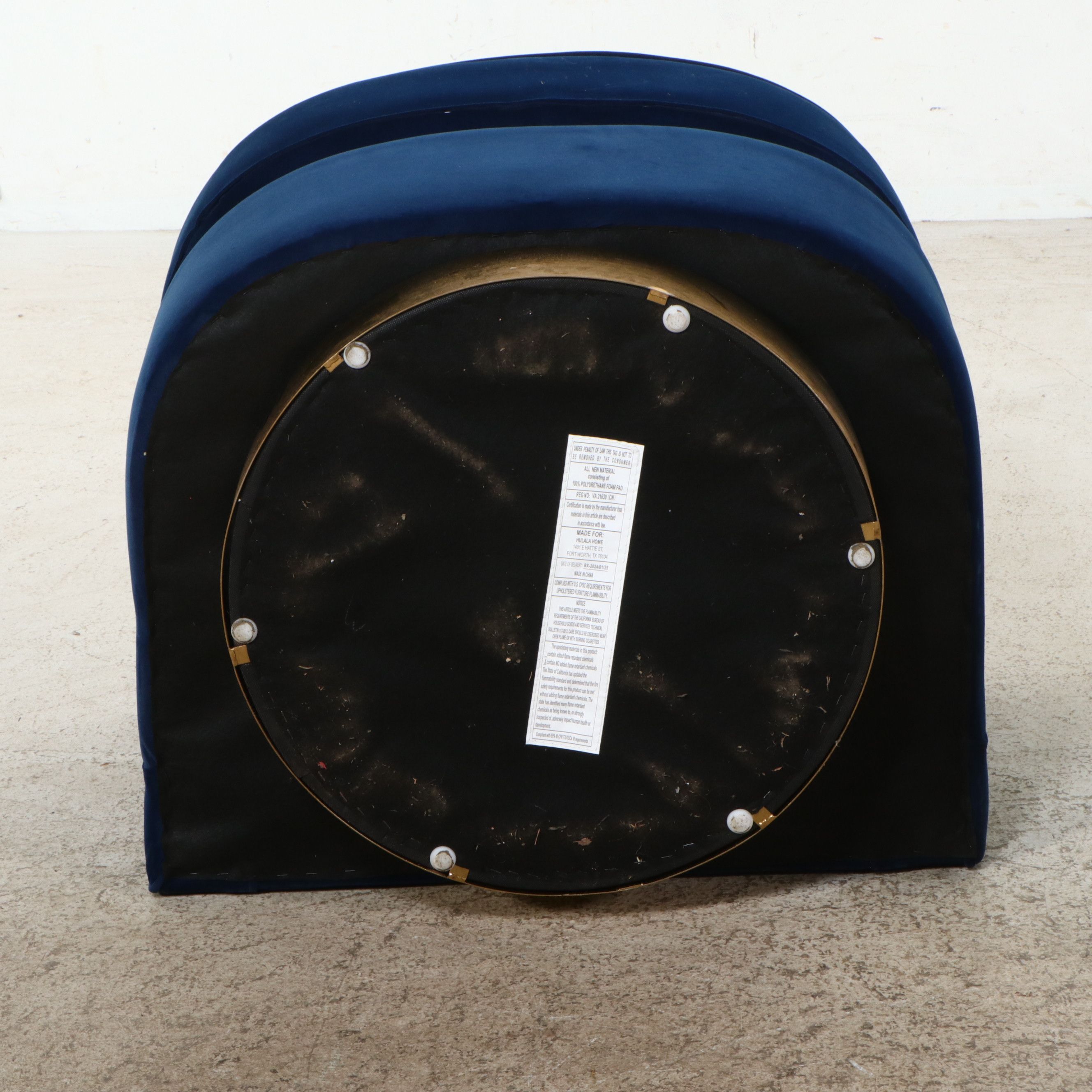 Hollywood Regency Style Blue Velvet Swivel Club Chairs with Gilt Bases