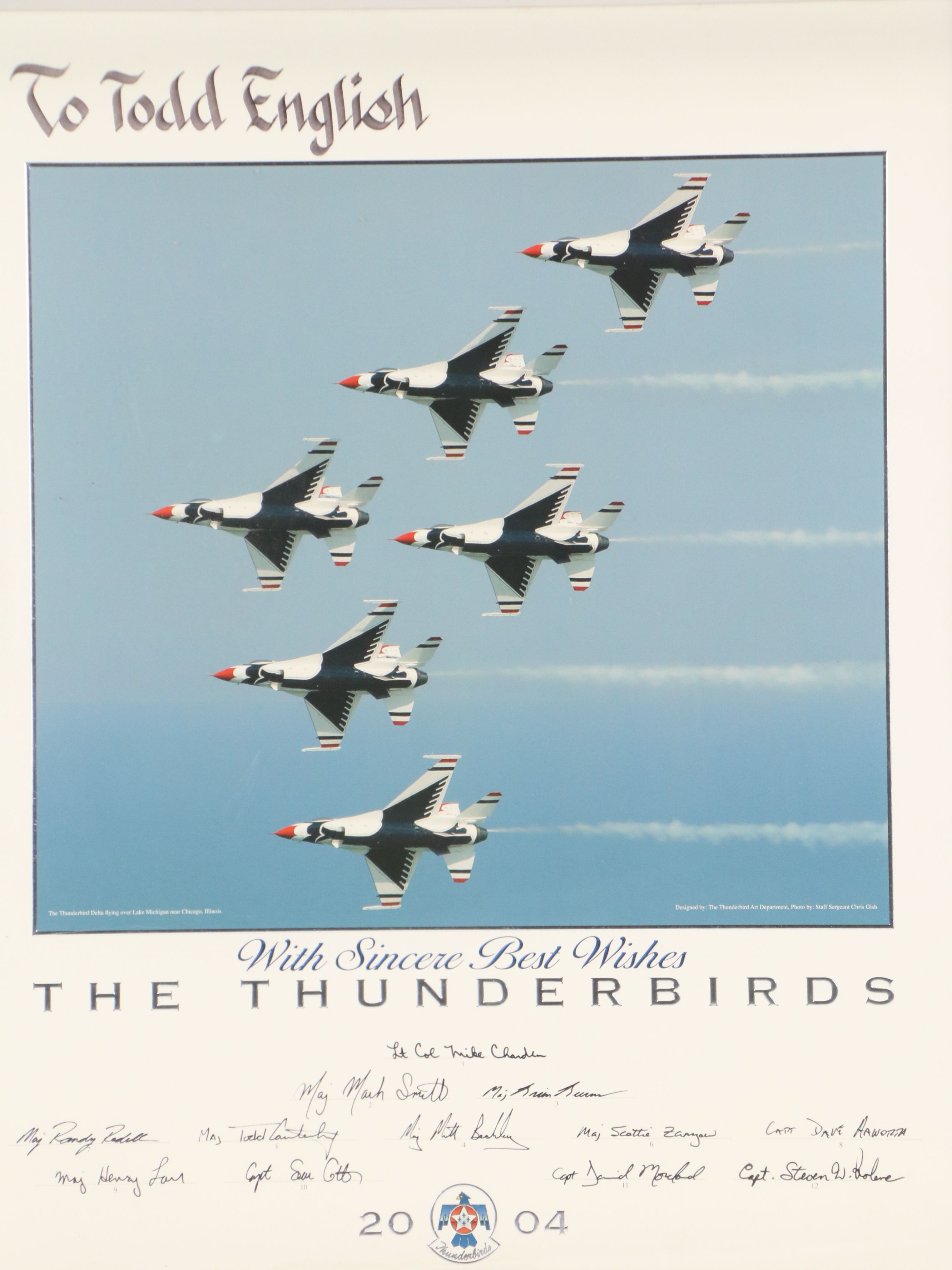 Offset Lithograph "To Todd English - The Thunderbirds," 2004