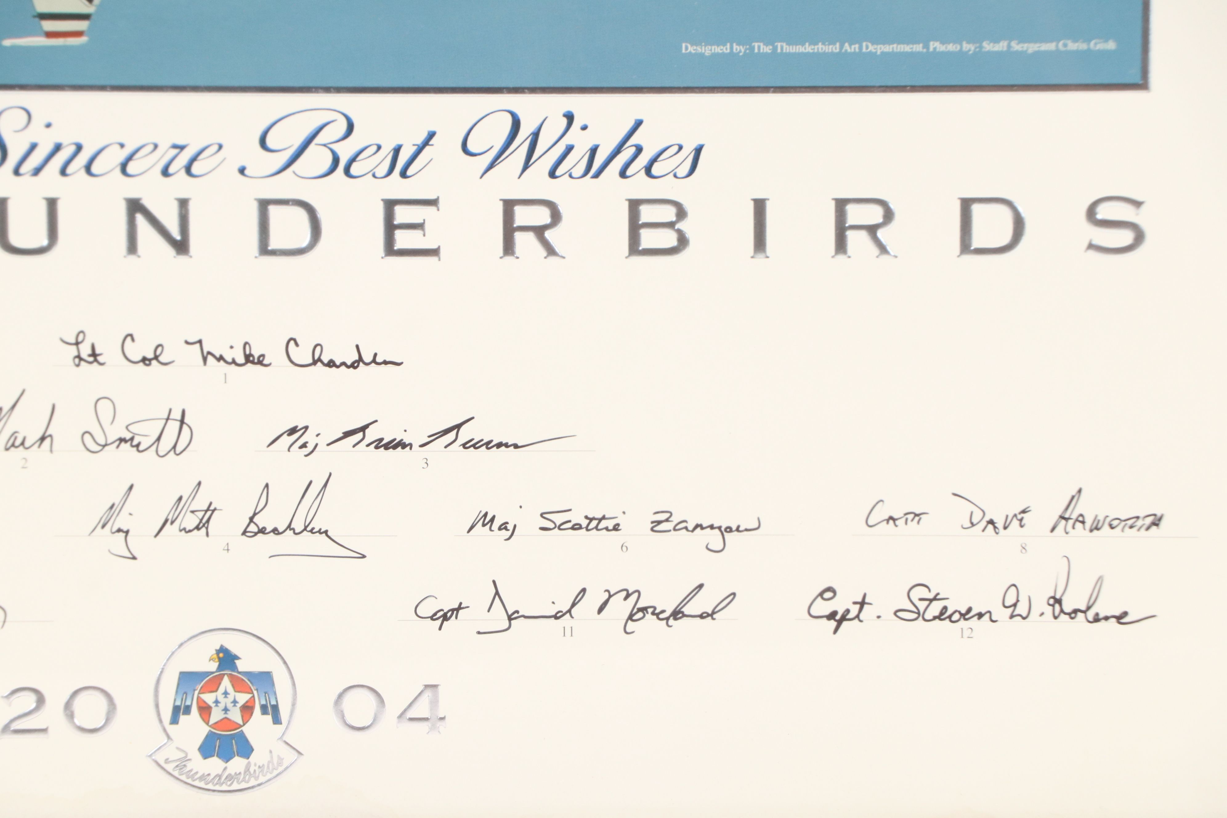 Offset Lithograph "To Todd English - The Thunderbirds," 2004