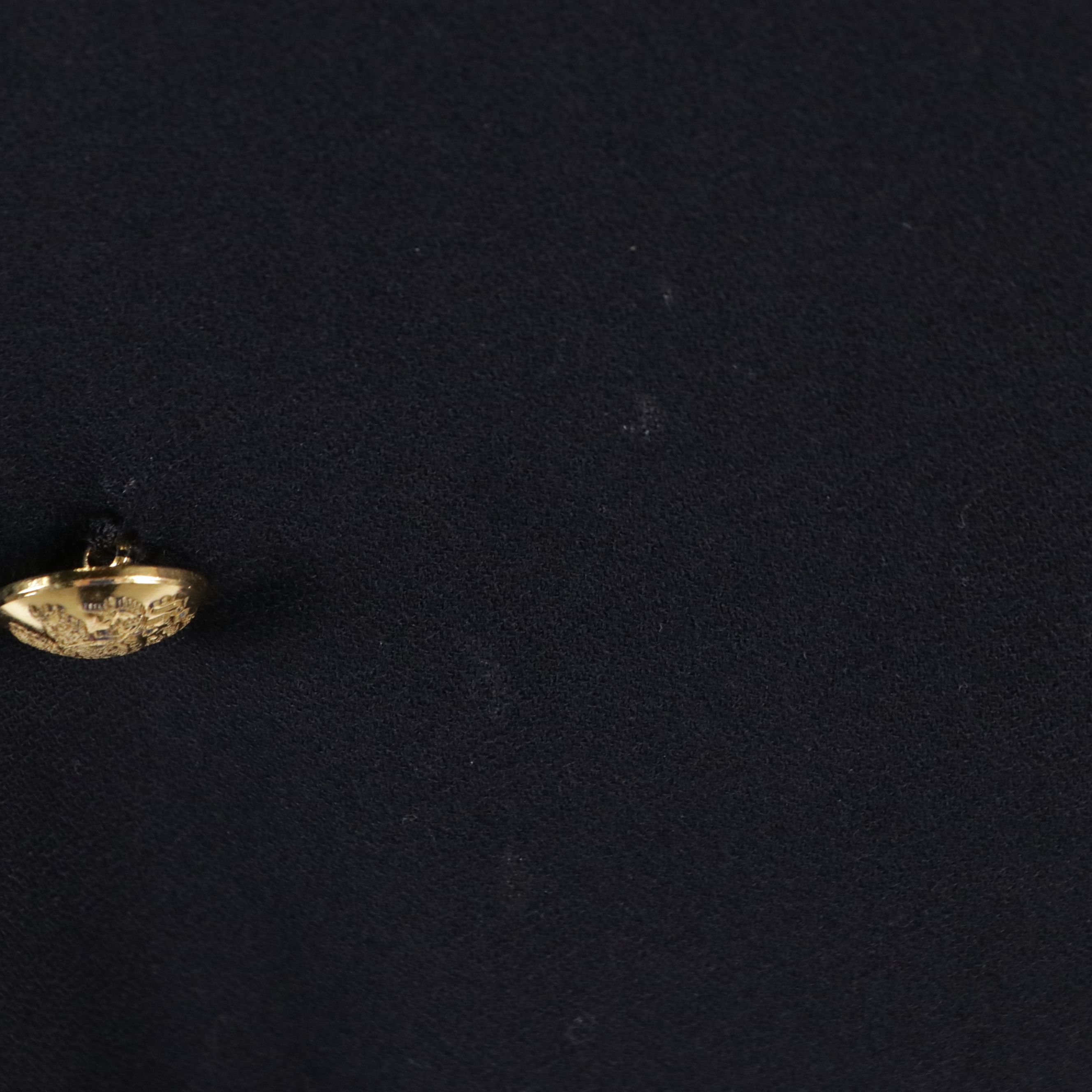 Ralph Lauren Purple Label Double-Breasted Military Trim Coat Dress in Wool Crepe