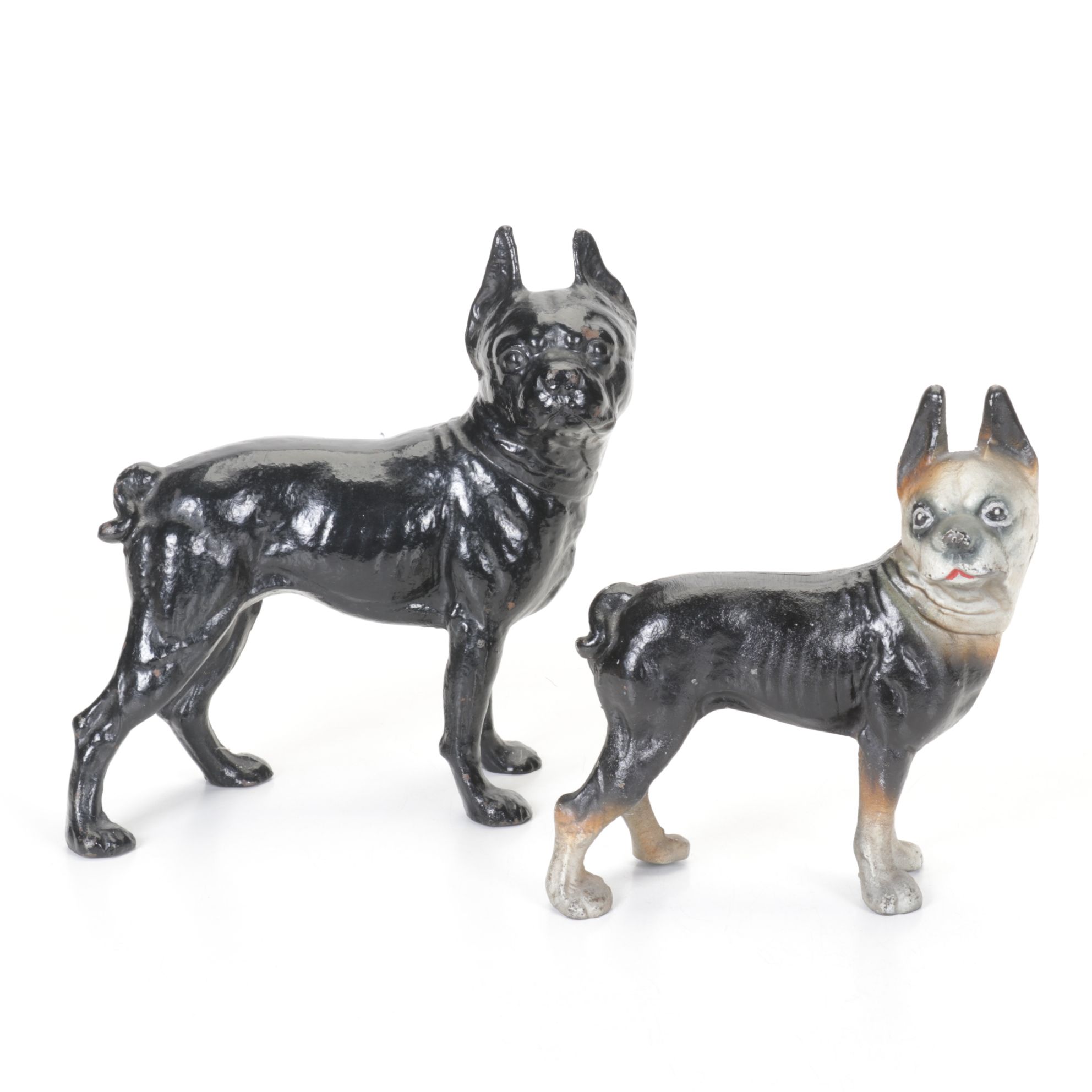 Cast Iron Boston Terrier Door Stops, Early to Mid 20th C.