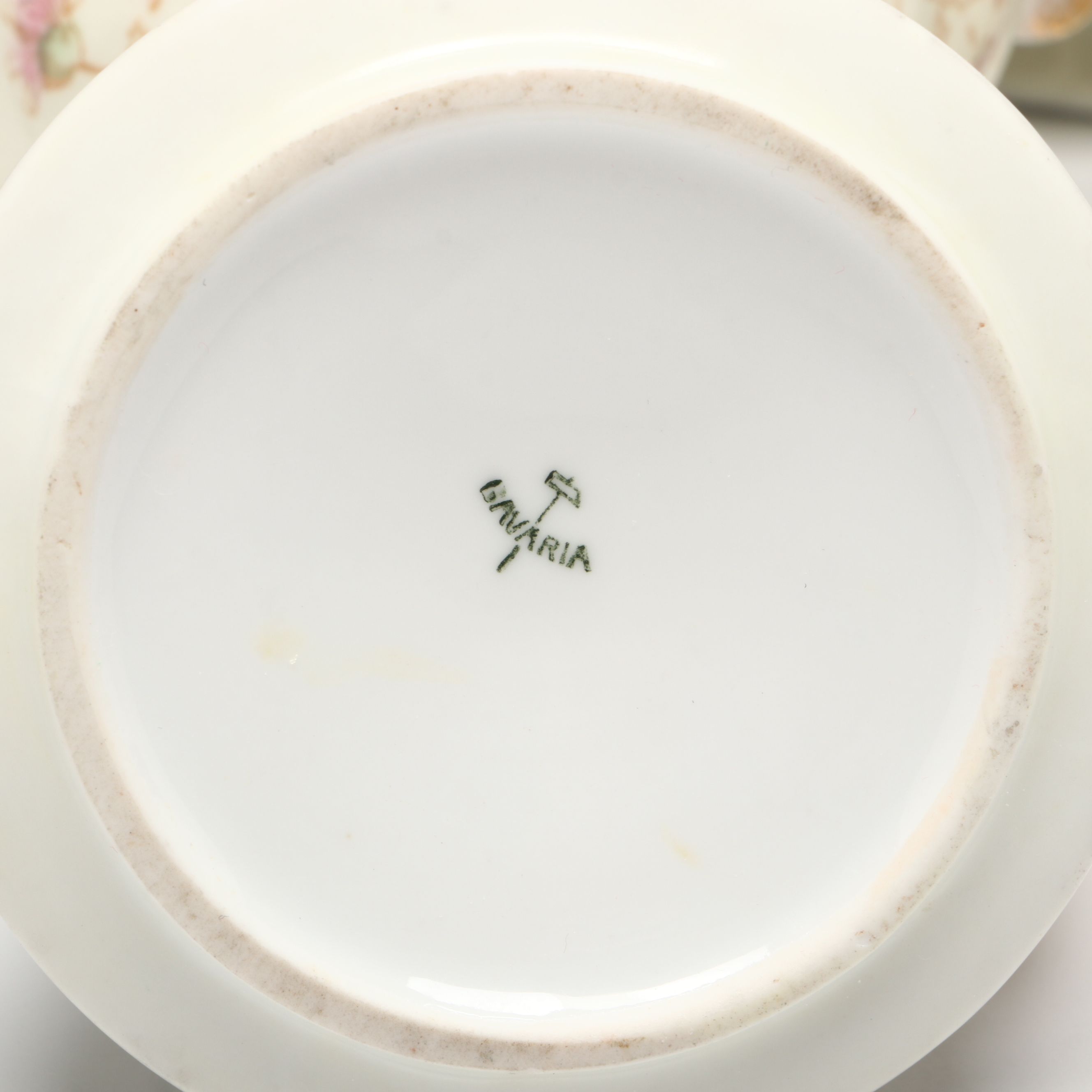 Floral Porcelain Vase, Plates, Creamer and Sugar Bowls