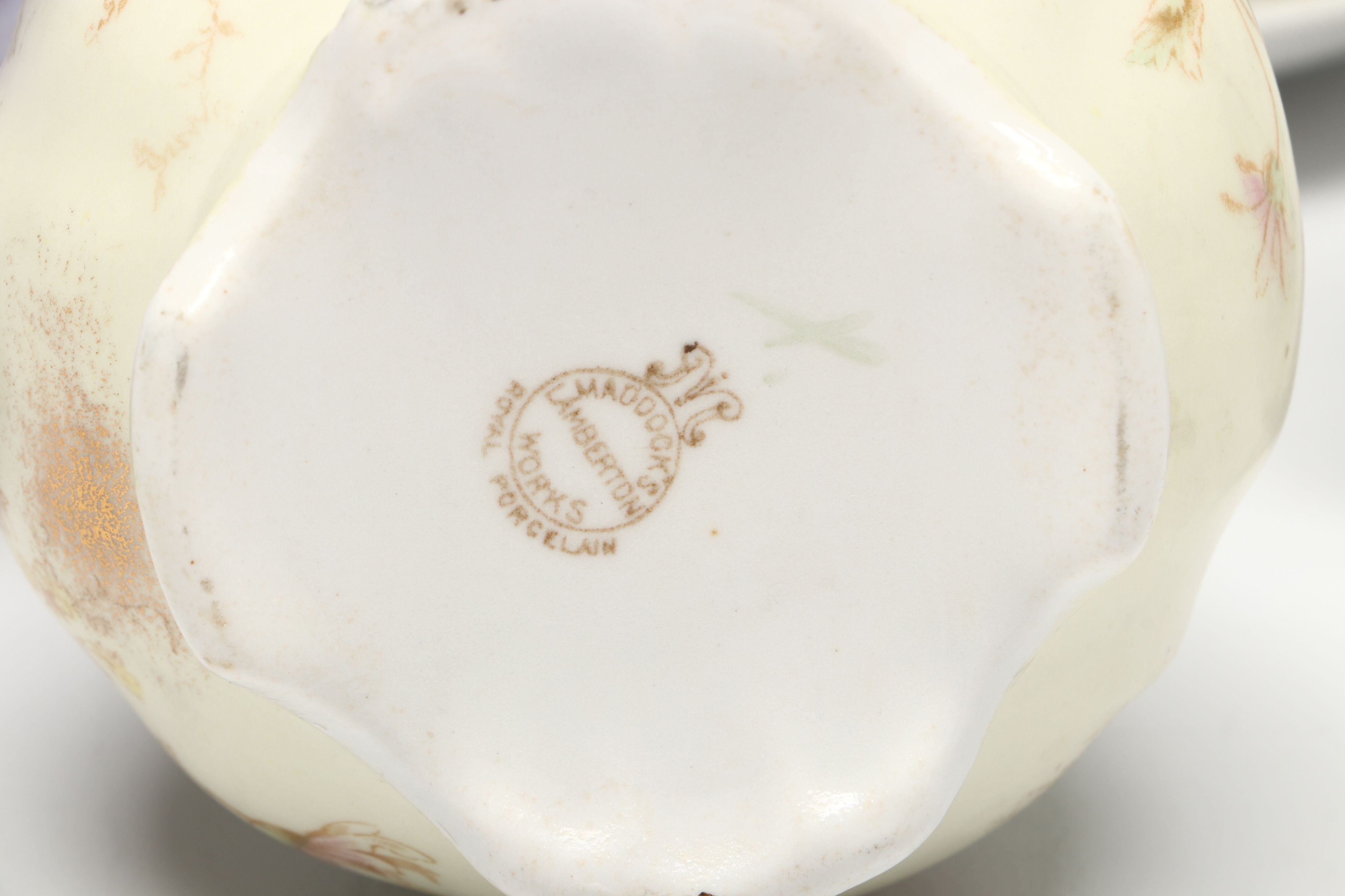 Floral Porcelain Vase, Plates, Creamer and Sugar Bowls