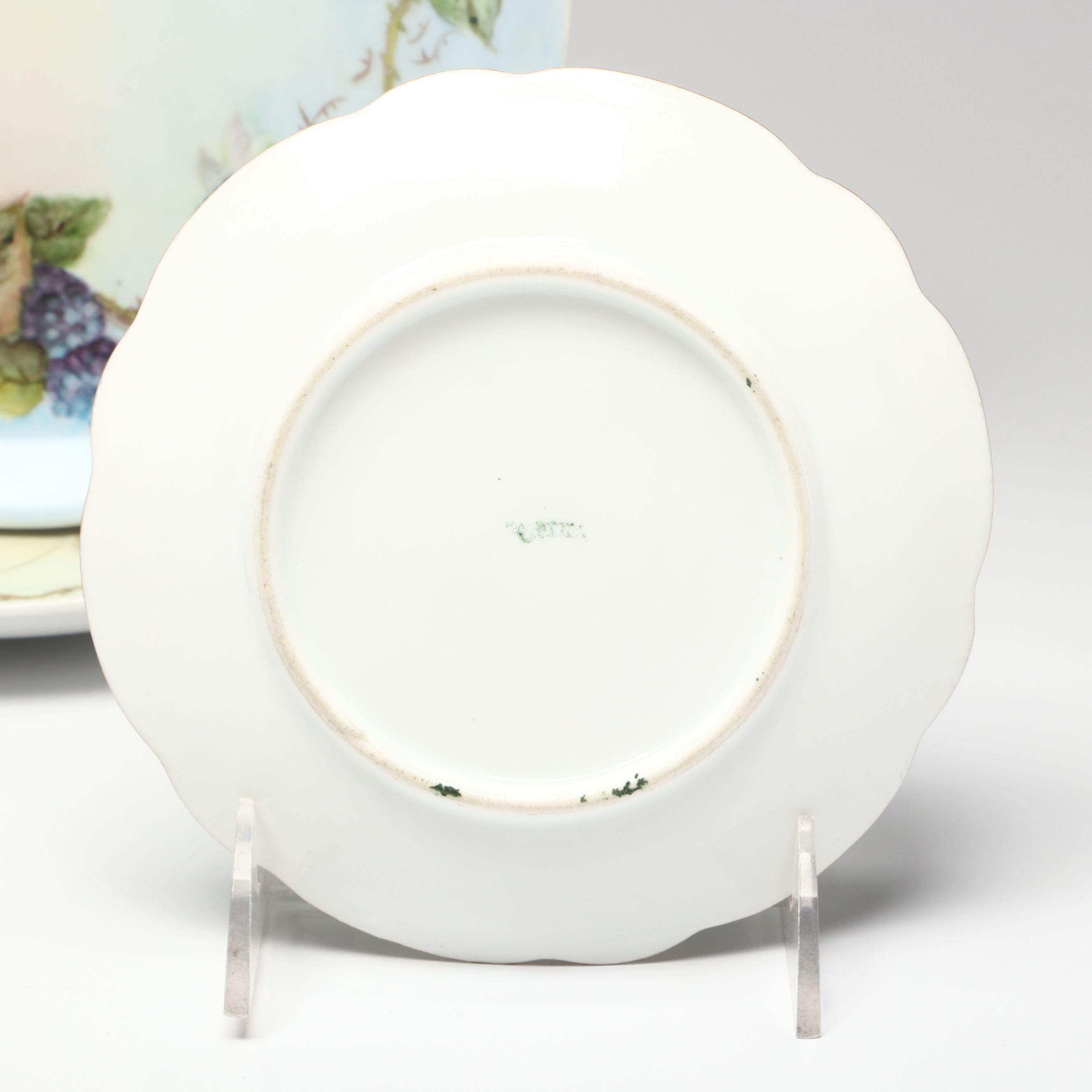 Floral Porcelain Vase, Plates, Creamer and Sugar Bowls