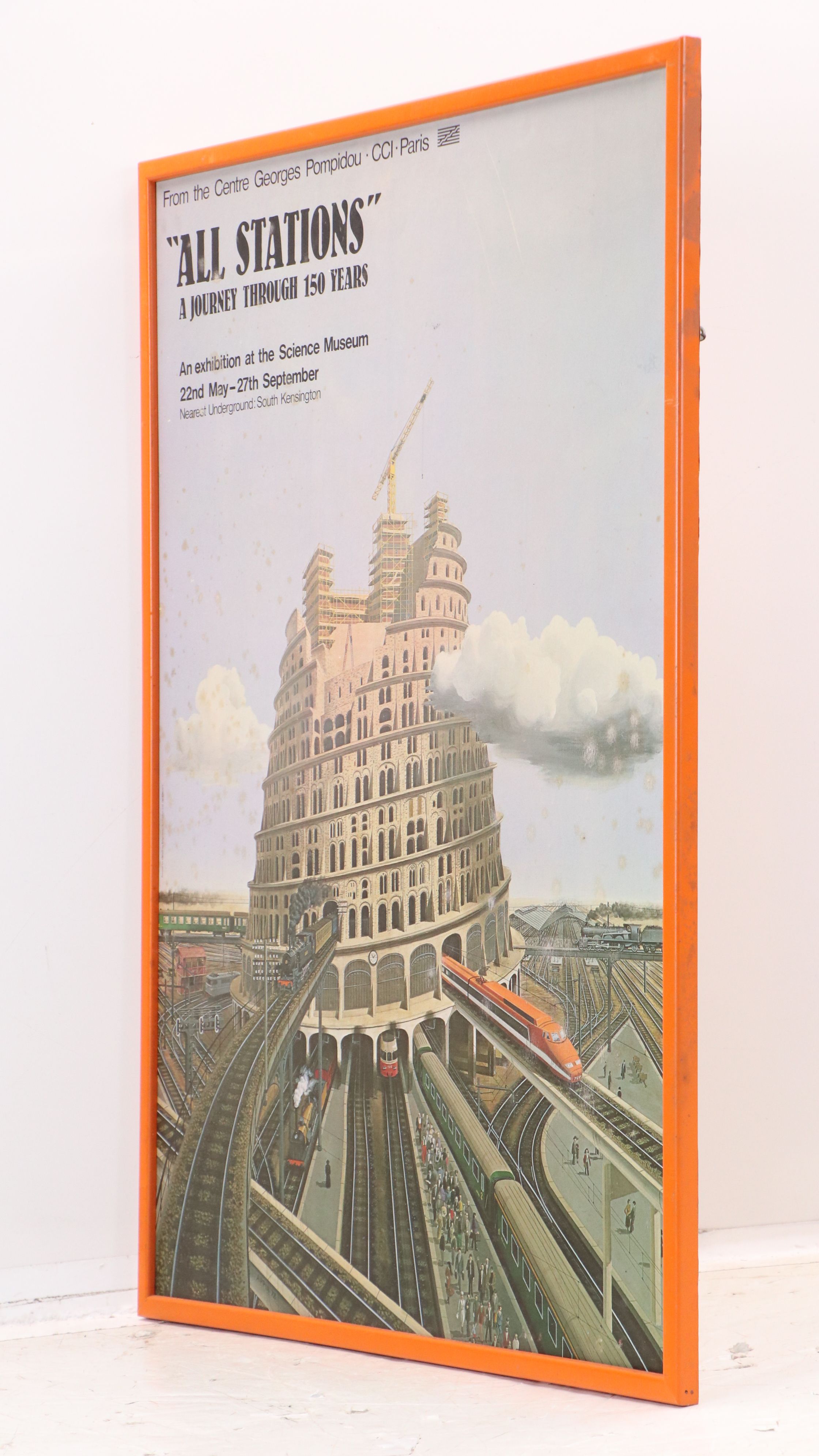 Offset Lithograph Poster "All Stations - A Journey Through 150 Years," 1979